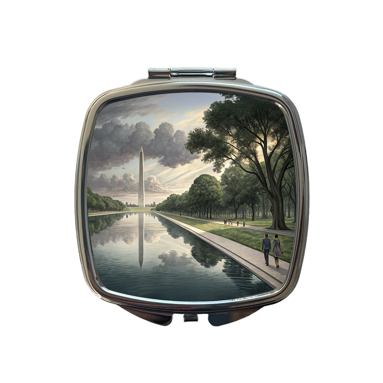 National Mall Reflecting Pool In Washington DC Small Travel Purse Handbag Pocket Makeup Compact Mirror