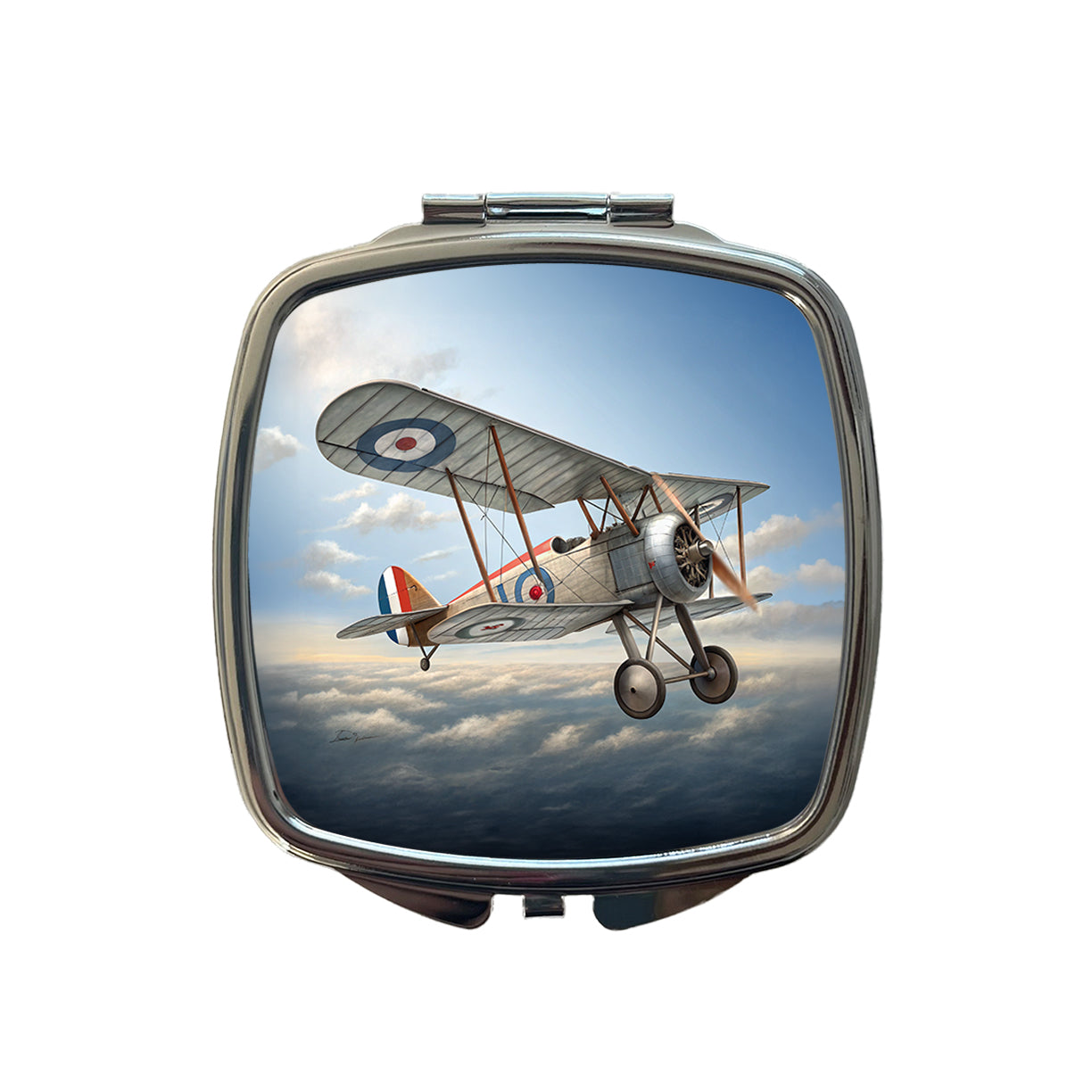 Nieuport 17 WWI French Fighter Plane Small Travel Purse Handbag Pocket Makeup Compact Mirror