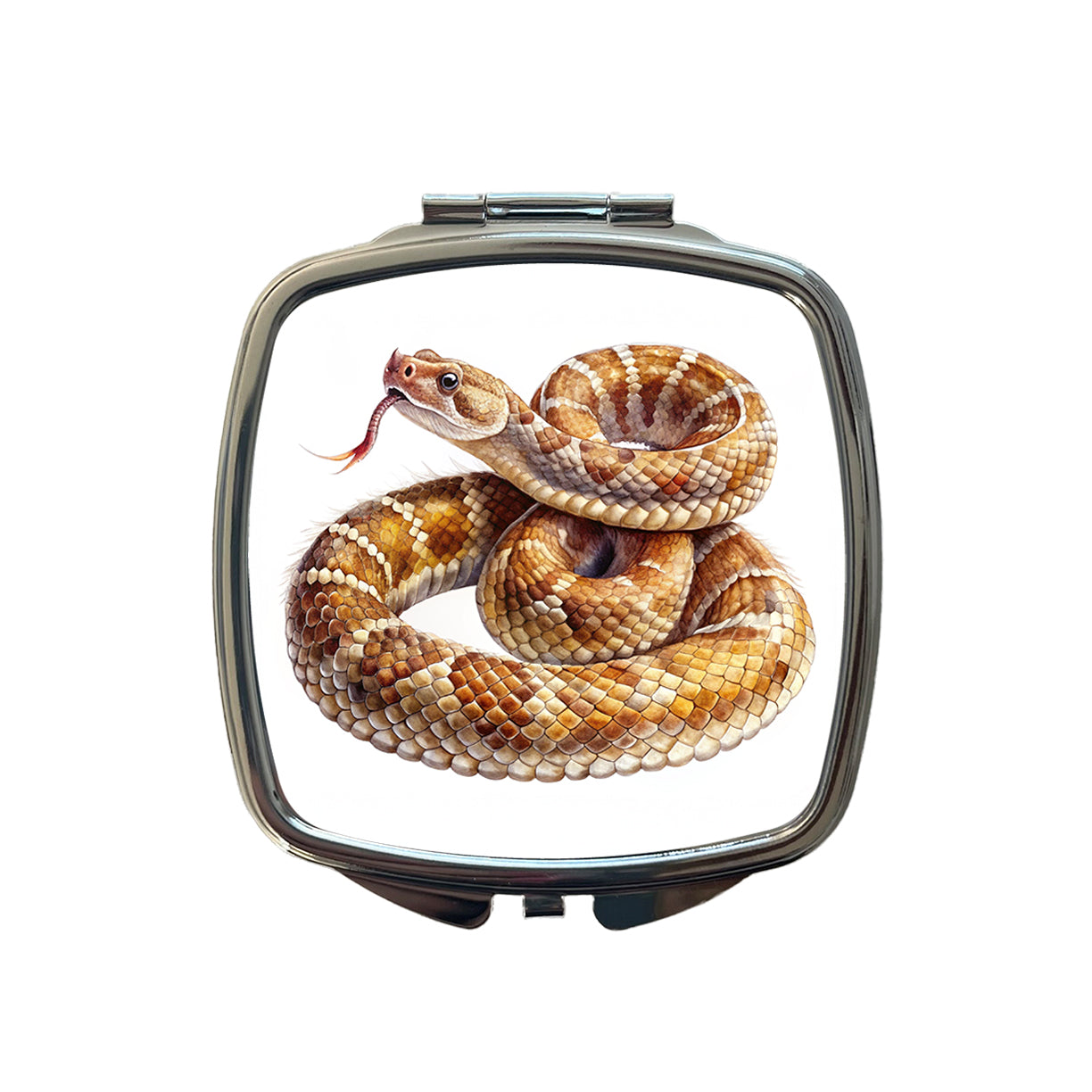 Rattlesnake Snake Reptile Watercolor Small Travel Purse Handbag Pocket Makeup Compact Mirror