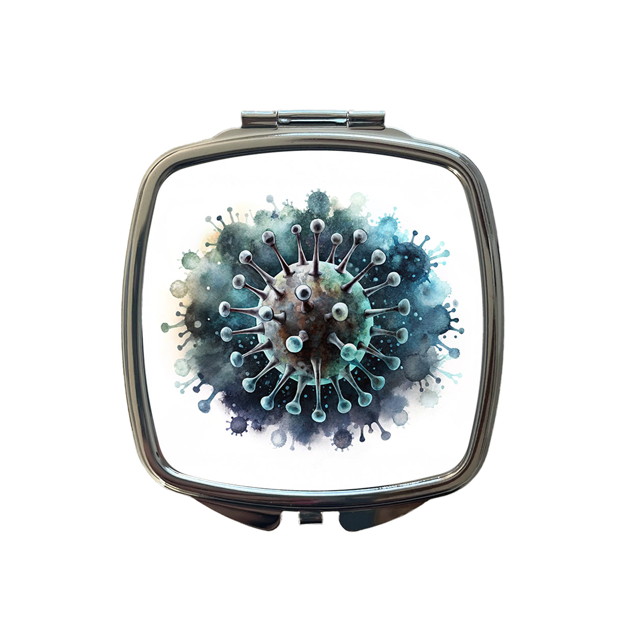 Scary Virus Black Watercolor Small Travel Purse Handbag Pocket Makeup Compact Mirror