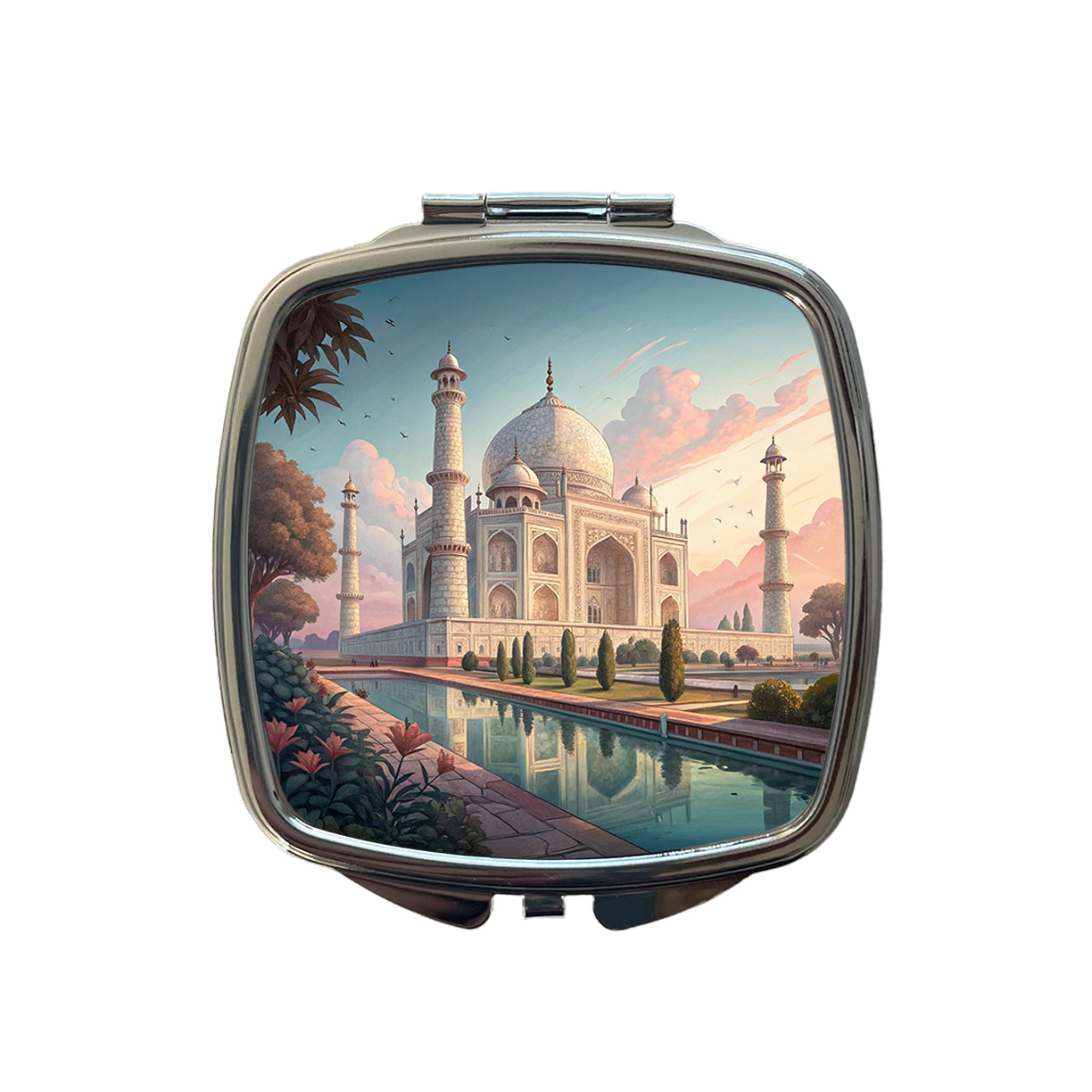 Taj Mahal India Small Travel Purse Handbag Pocket Makeup Compact Mirror