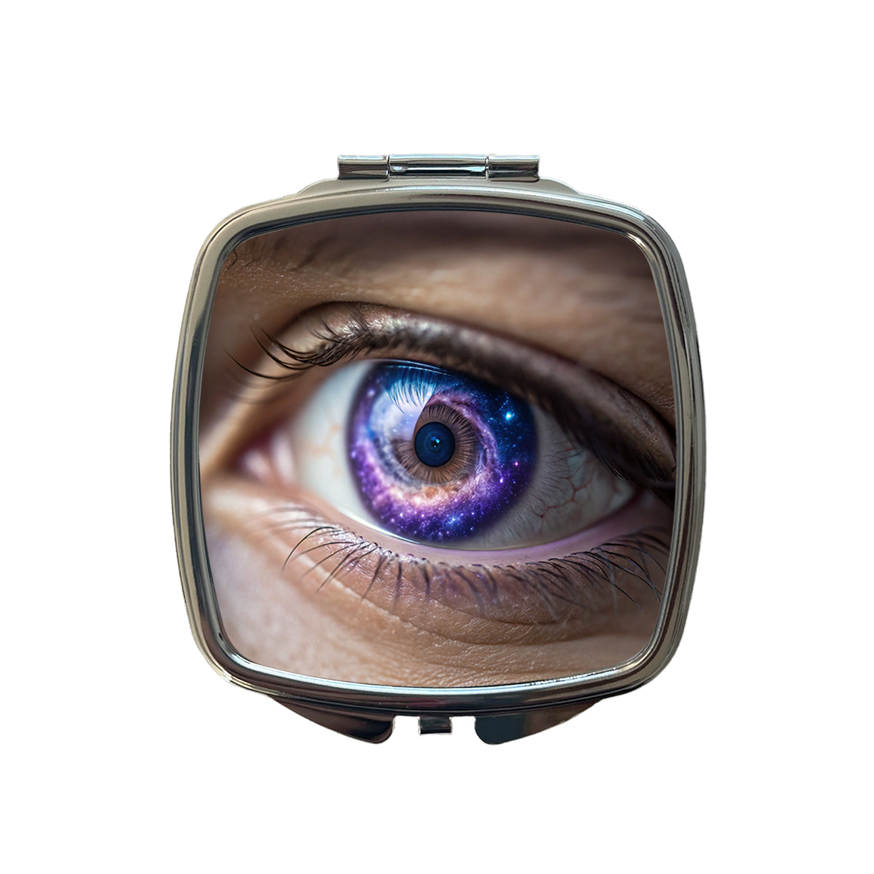 The Galaxy Seen Through Her Eyes Small Travel Purse Handbag Pocket Makeup Compact Mirror