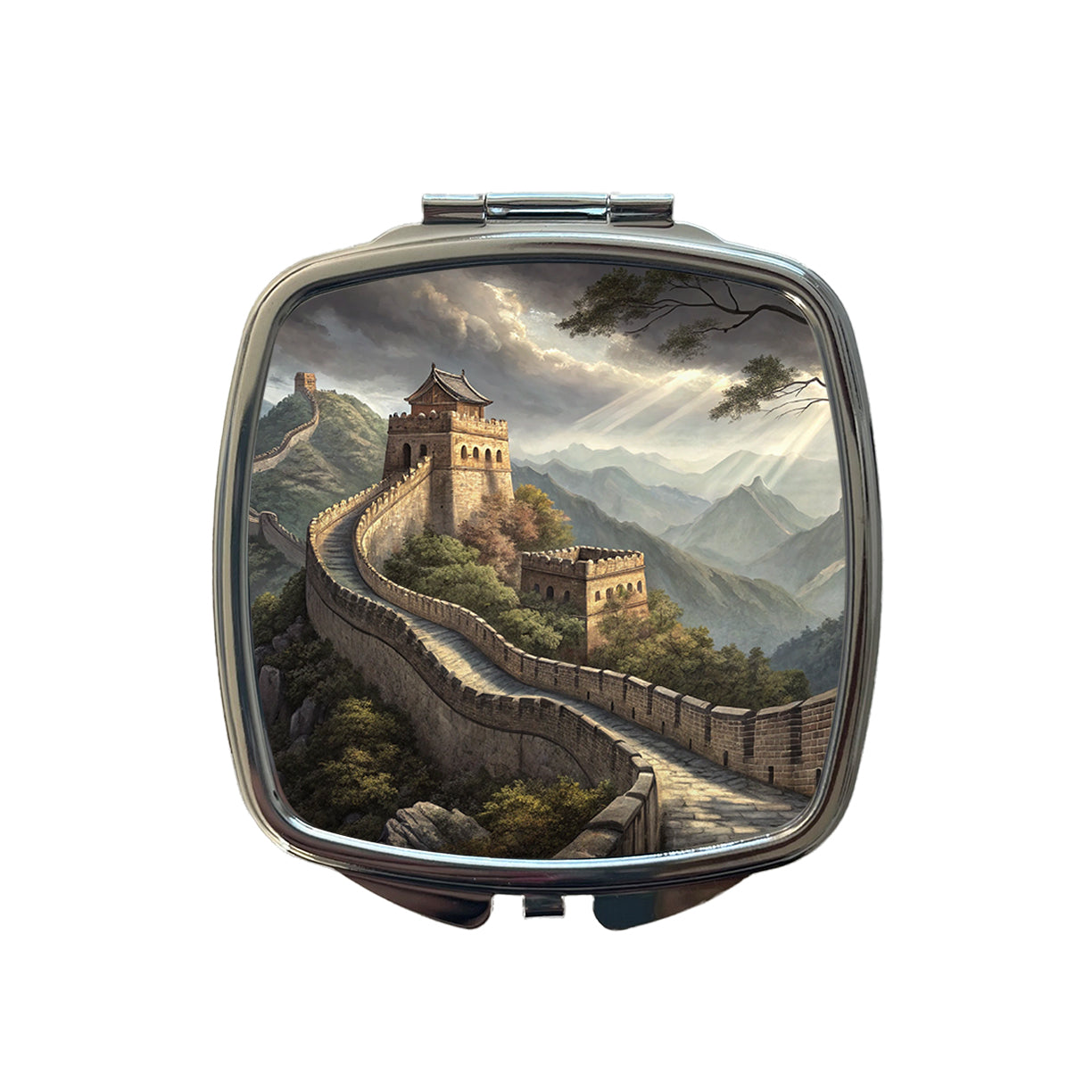 The Great Wall Of China Small Travel Purse Handbag Pocket Makeup Compact Mirror