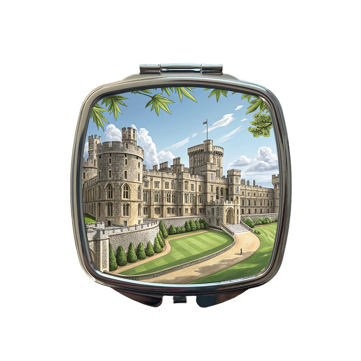Windsor Castle England Great Britain Small Travel Purse Handbag Pocket Makeup Compact Mirror