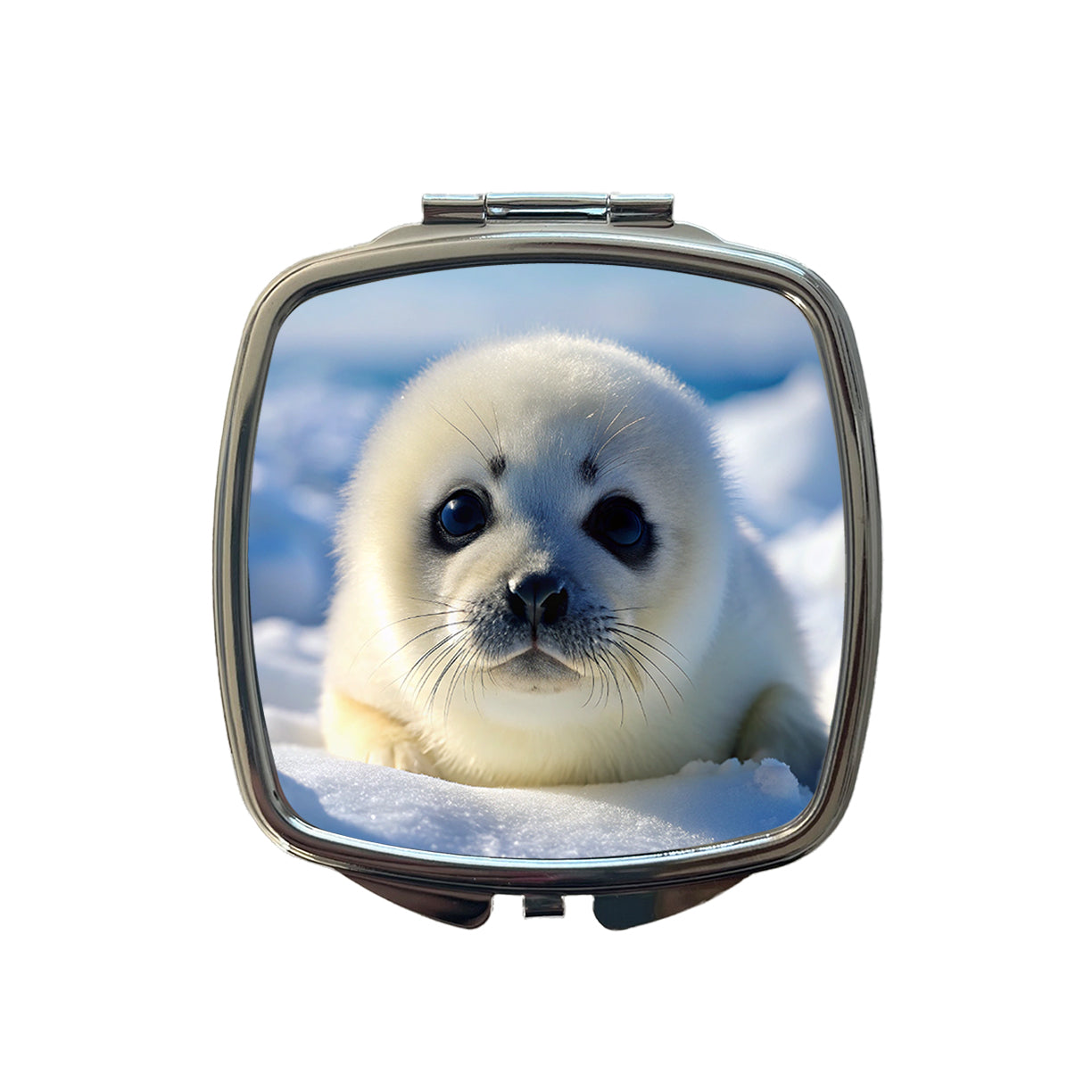 Baby Harp Seal Small Travel Purse Handbag Pocket Makeup Compact Mirror