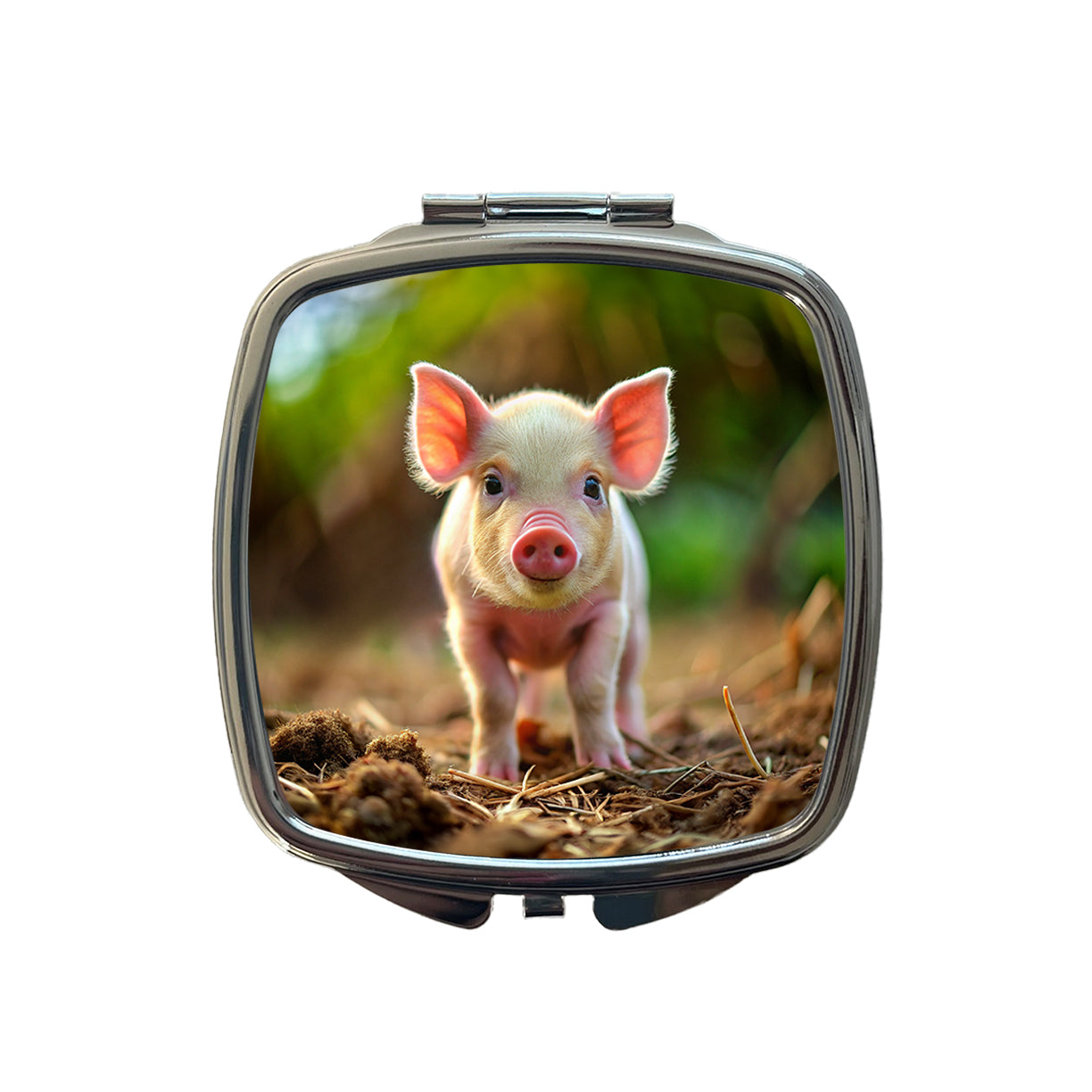 Baby Pig Small Travel Purse Handbag Pocket Makeup Compact Mirror