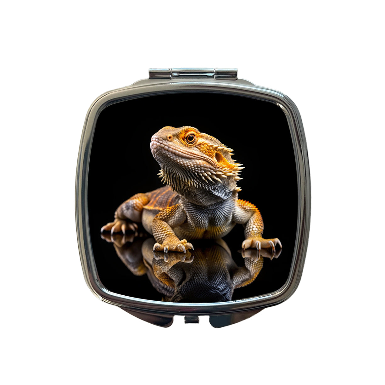 Bearded Dragon Lizard Reptile Small Travel Purse Handbag Pocket Makeup Compact Mirror