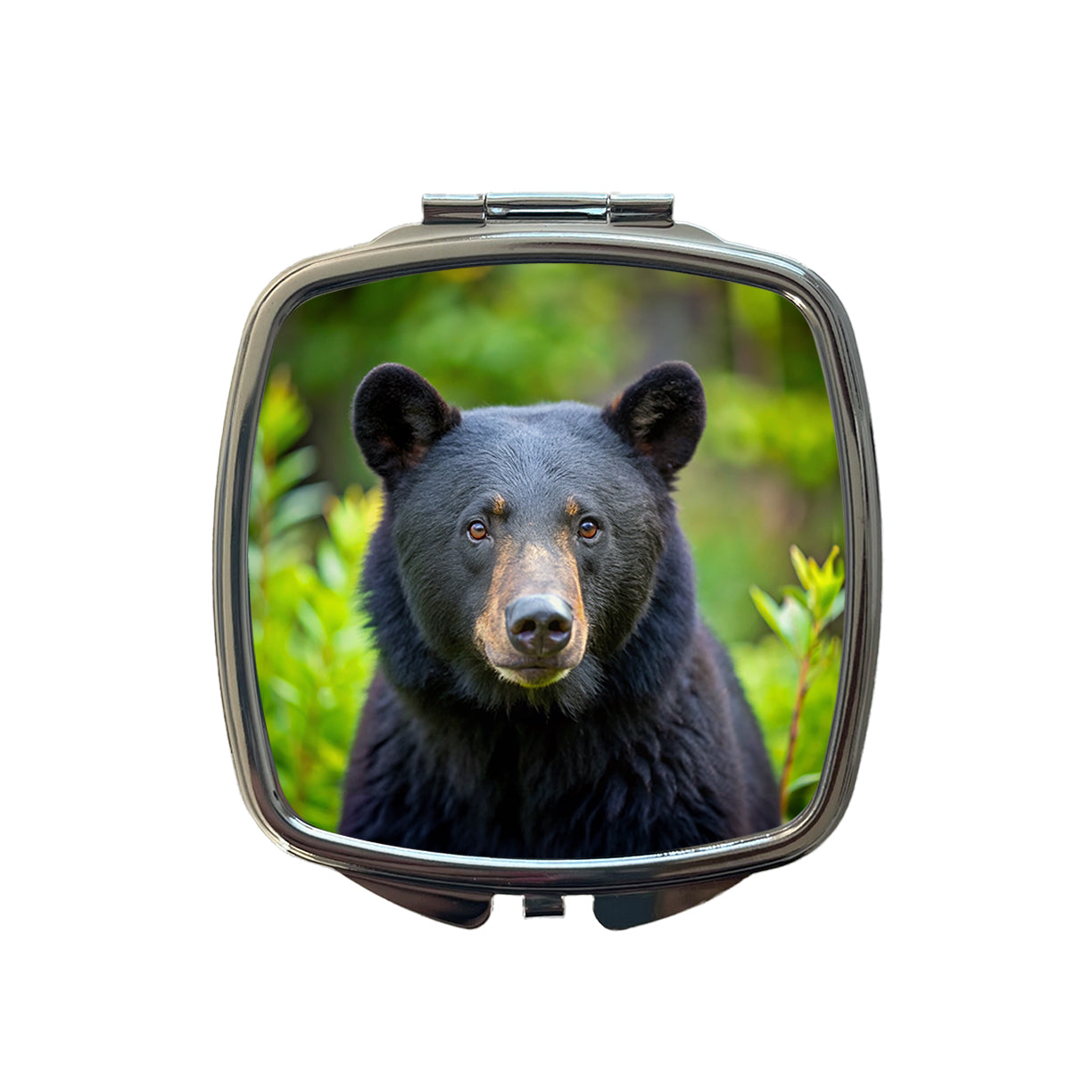 Black Bear Small Travel Purse Handbag Pocket Makeup Compact Mirror