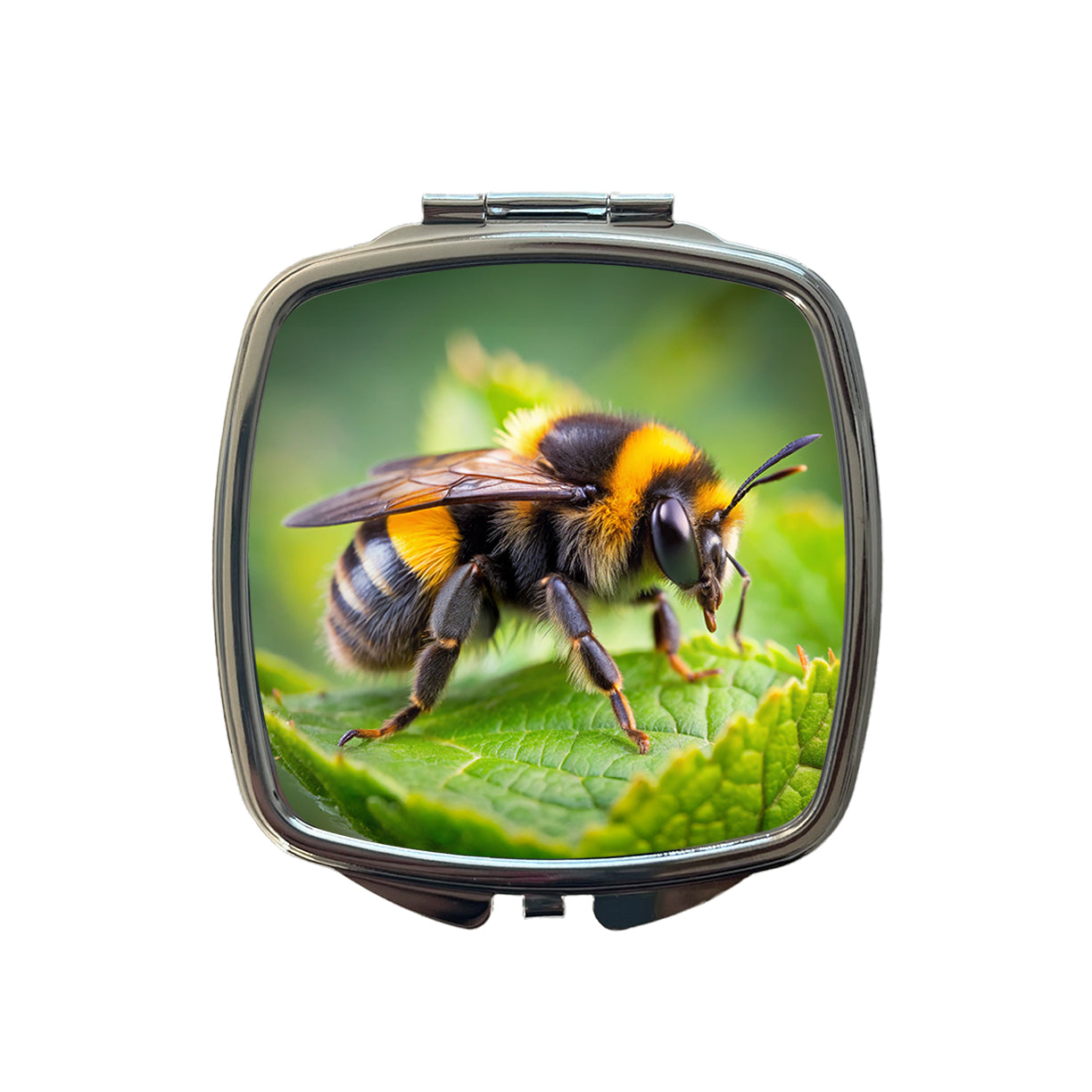 Bumblebee Bee on Leaf Small Travel Purse Handbag Pocket Makeup Compact Mirror
