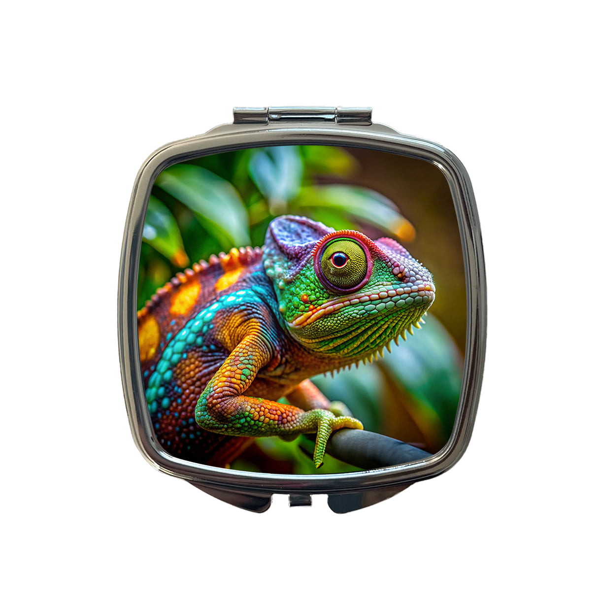 Chameleon Lizard Reptile Small Travel Purse Handbag Pocket Makeup Compact Mirror