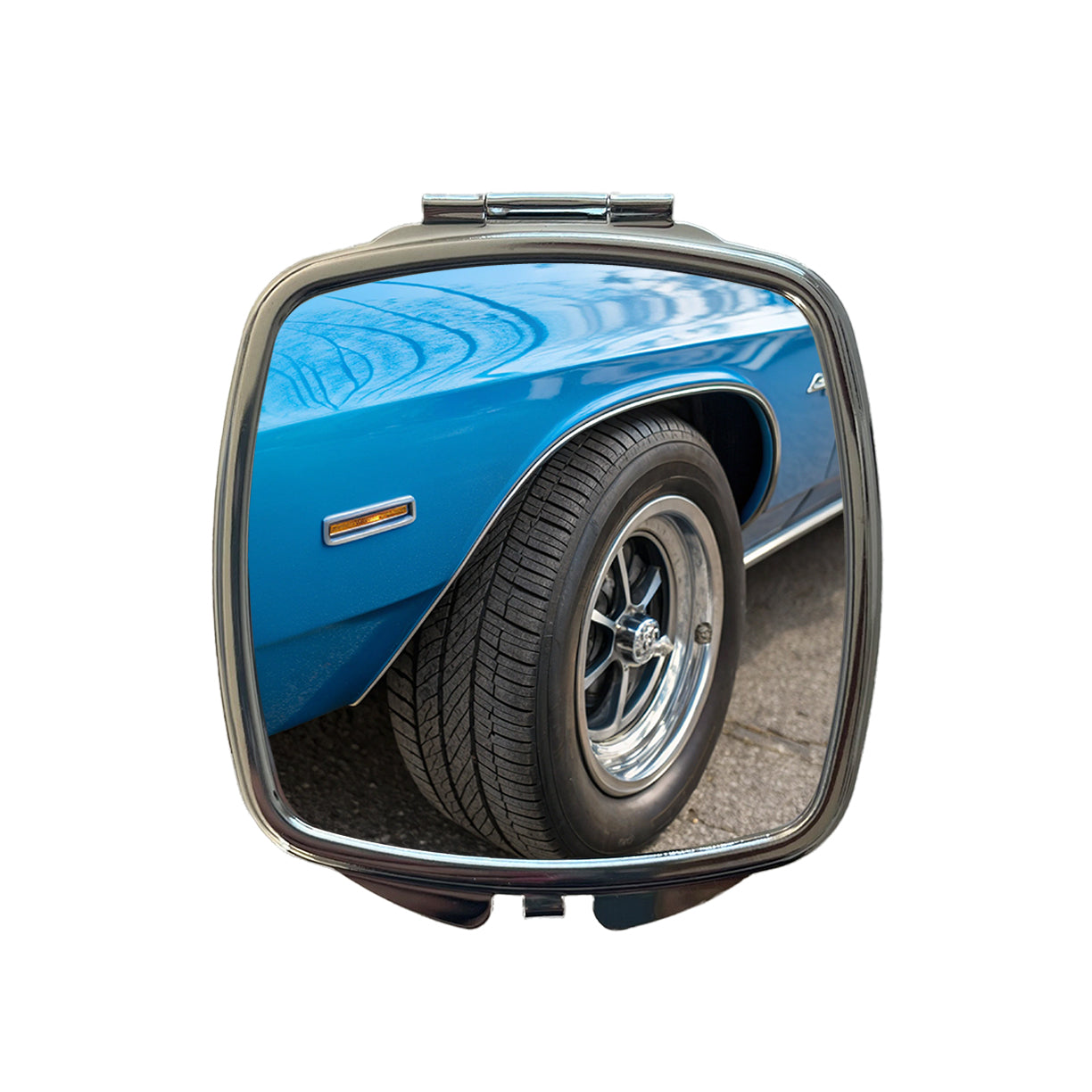Classic Blue Muscle Car Small Travel Purse Handbag Pocket Makeup Compact Mirror