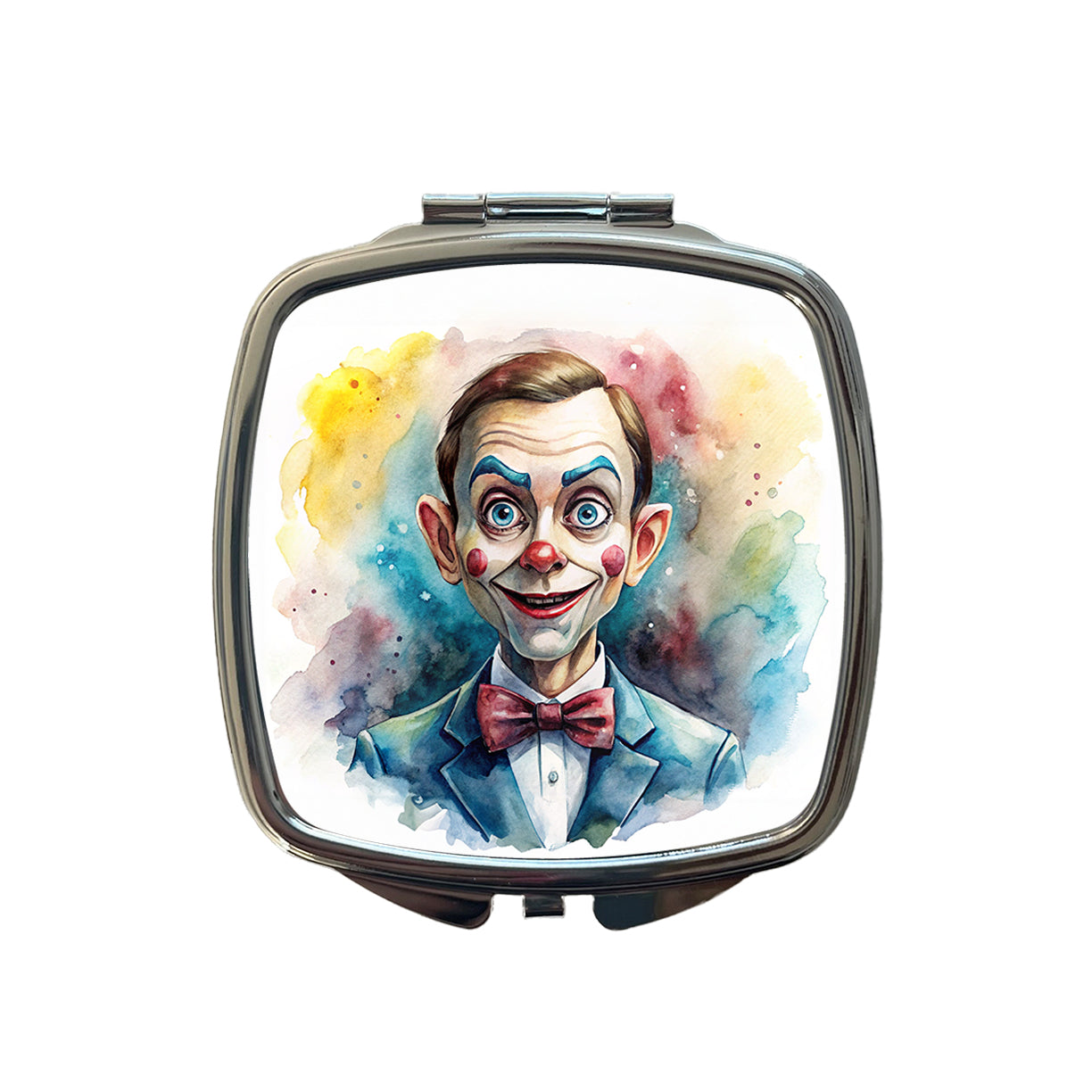 Creepy Ventriloquist Dummy Watercolor Small Travel Purse Handbag Pocket Makeup Compact Mirror