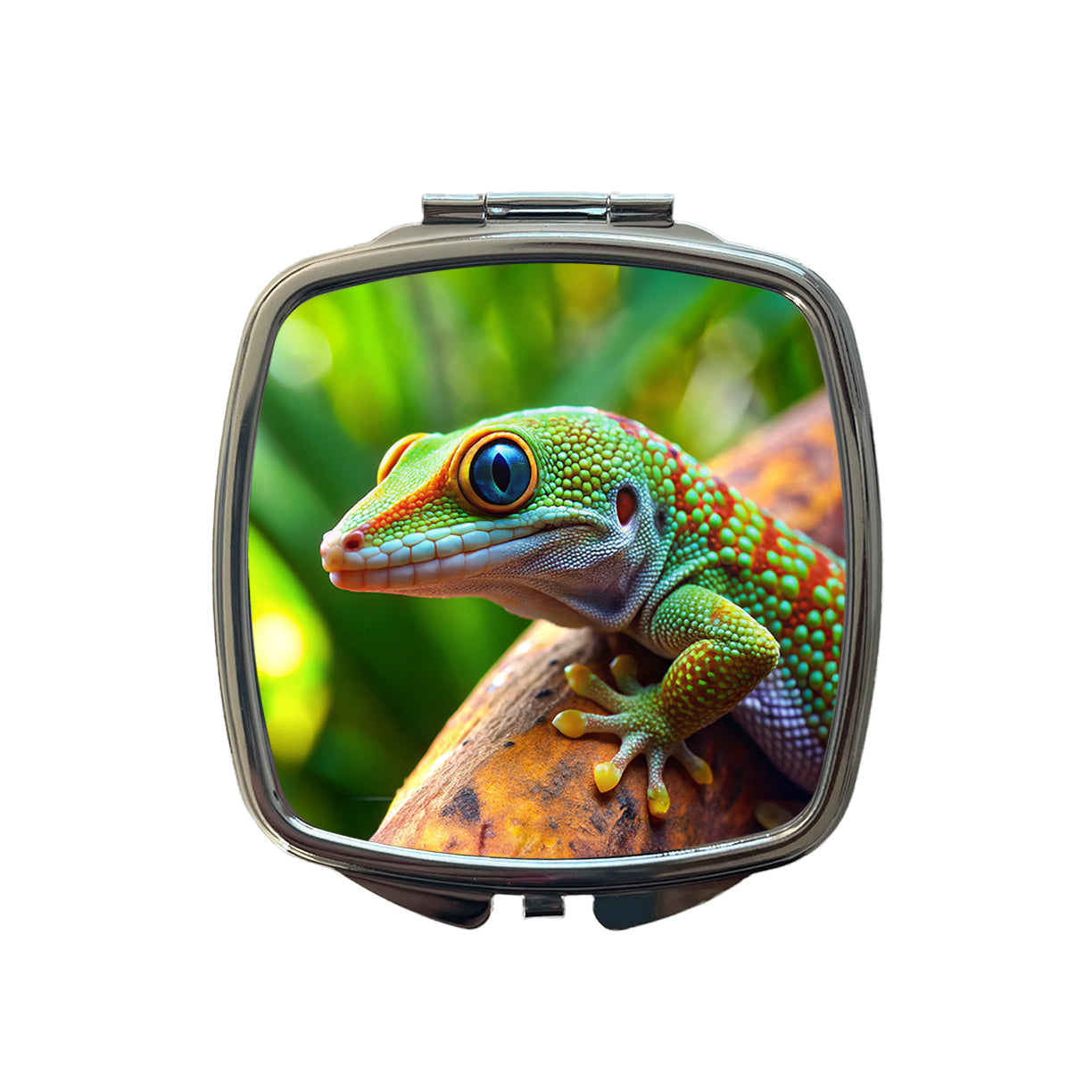 Gecko Lizard Reptile Small Travel Purse Handbag Pocket Makeup Compact Mirror