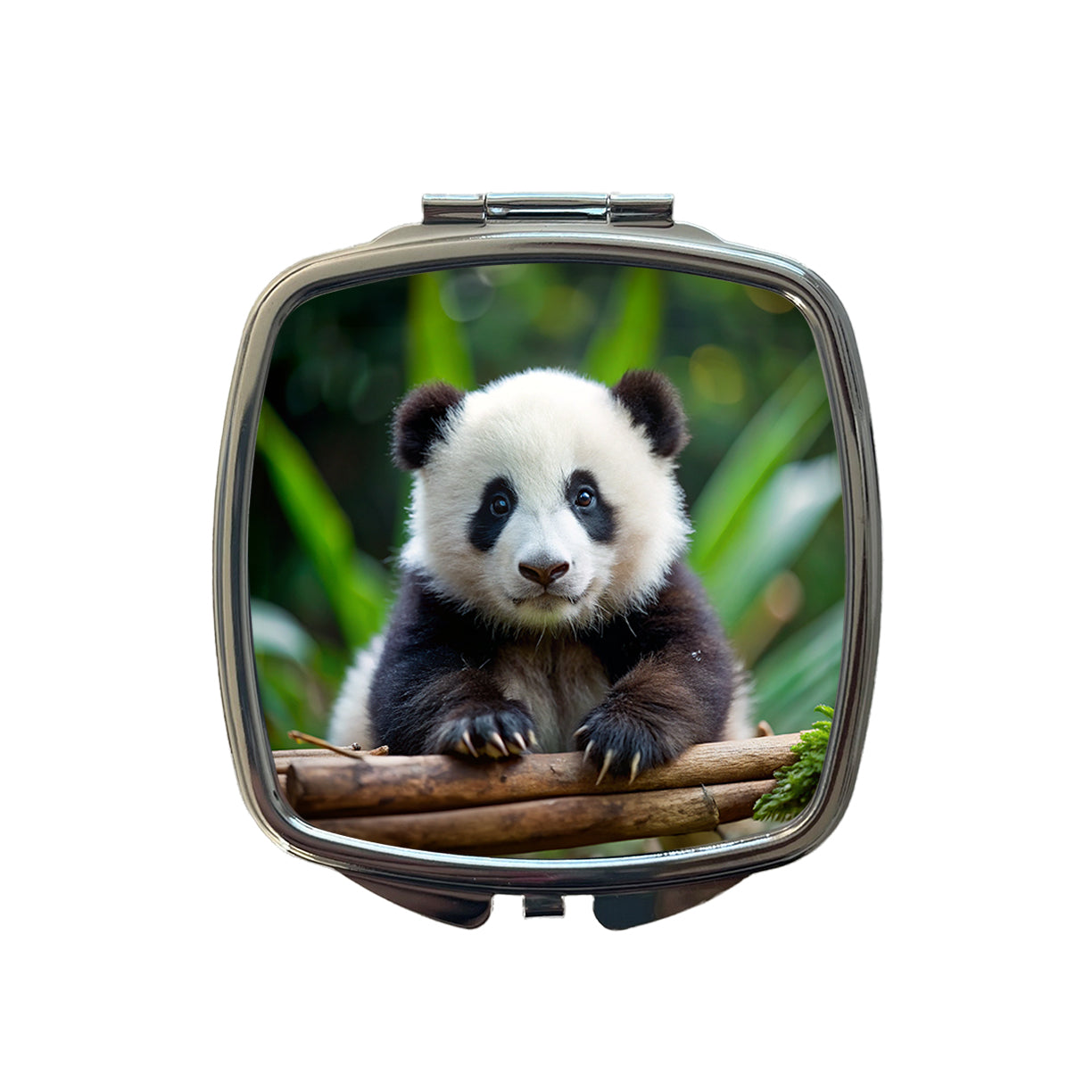 Giant Panda Baby Small Travel Purse Handbag Pocket Makeup Compact Mirror