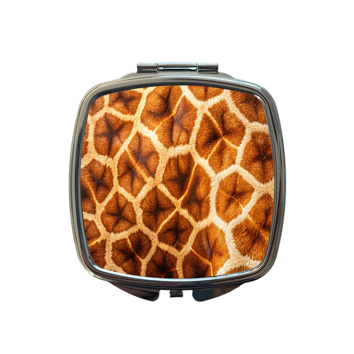 Giraffe Hide Fur Pattern Small Travel Purse Handbag Pocket Makeup Compact Mirror