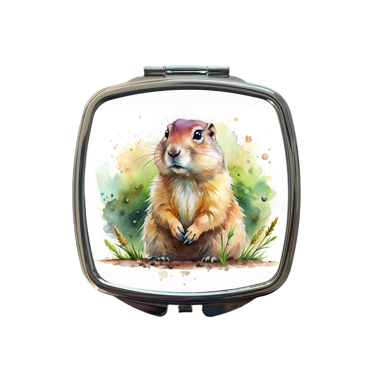 Gopher Watercolor Small Travel Purse Handbag Pocket Makeup Compact Mirror