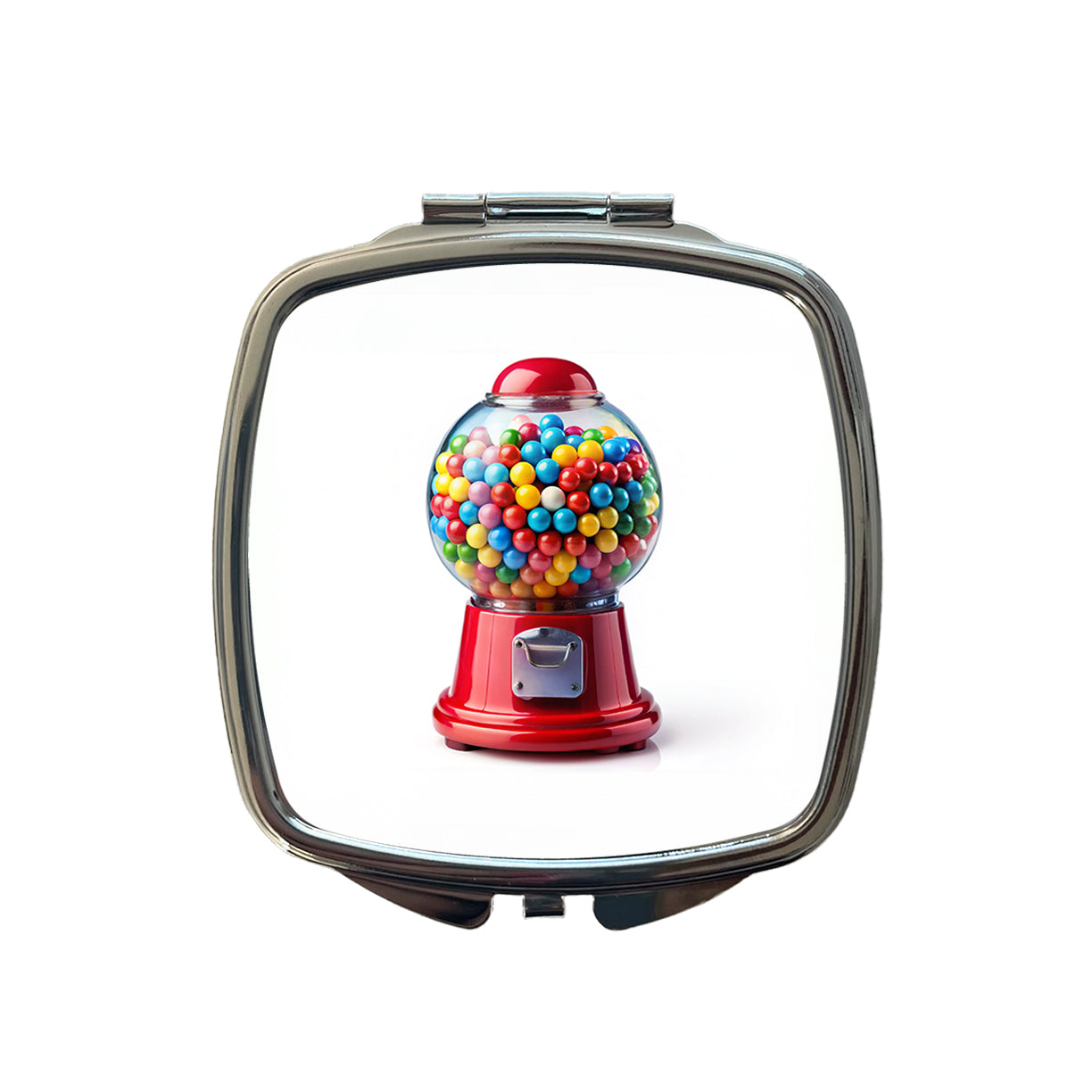 Gumball Machine Small Travel Purse Handbag Pocket Makeup Compact Mirror