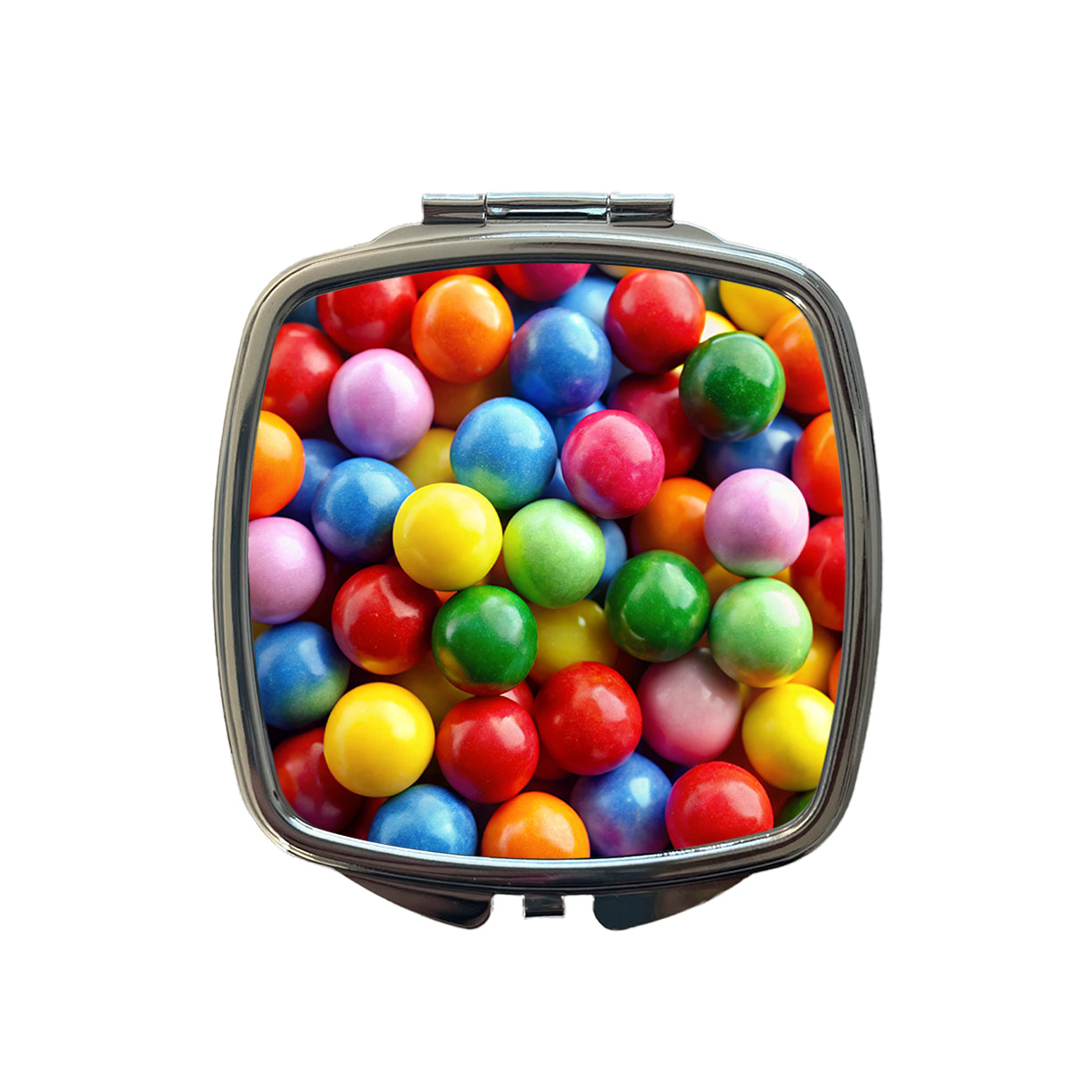 Gumballs Colorful Candy Small Travel Purse Handbag Pocket Makeup Compact Mirror