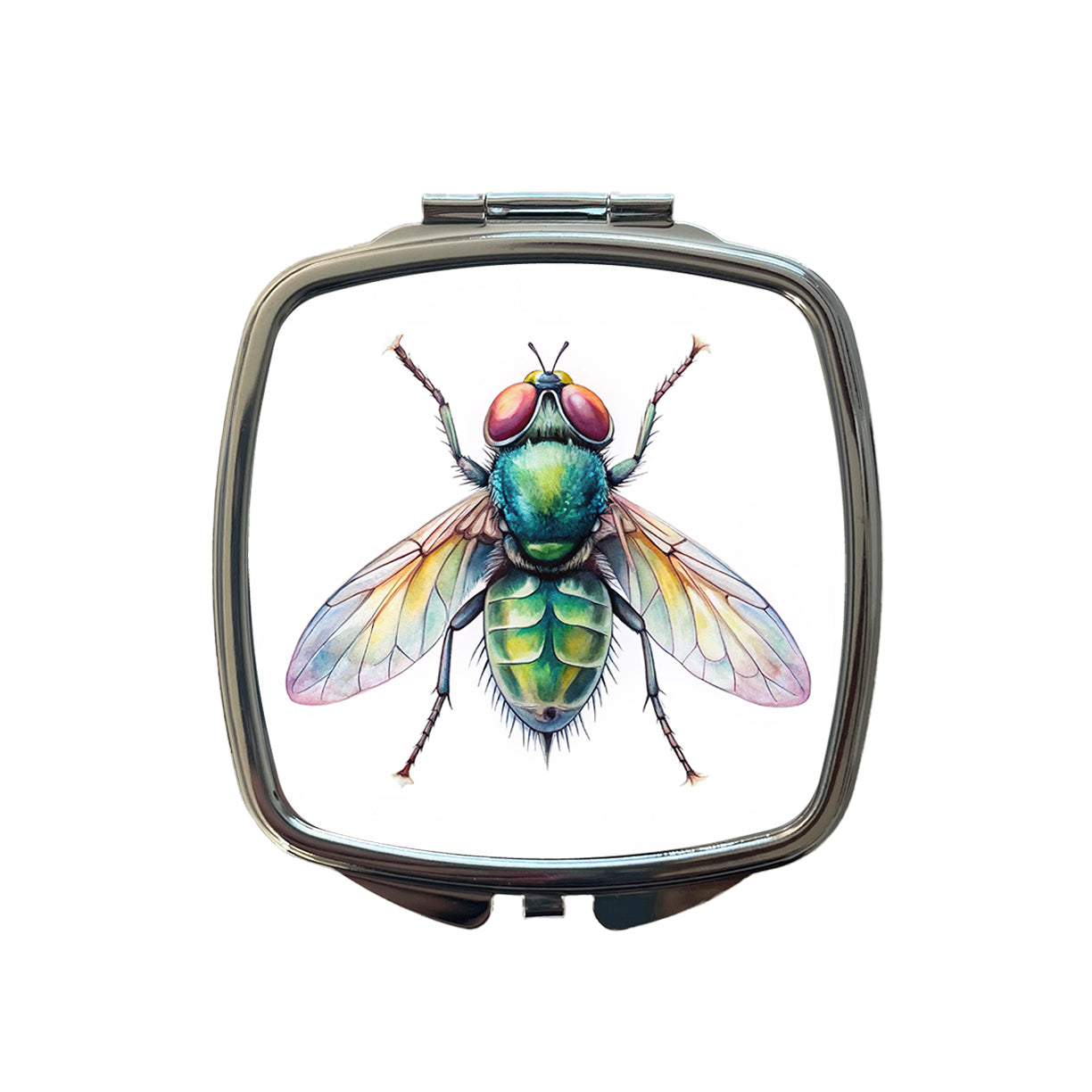 Housefly Fly Watercolor Small Travel Purse Handbag Pocket Makeup Compact Mirror