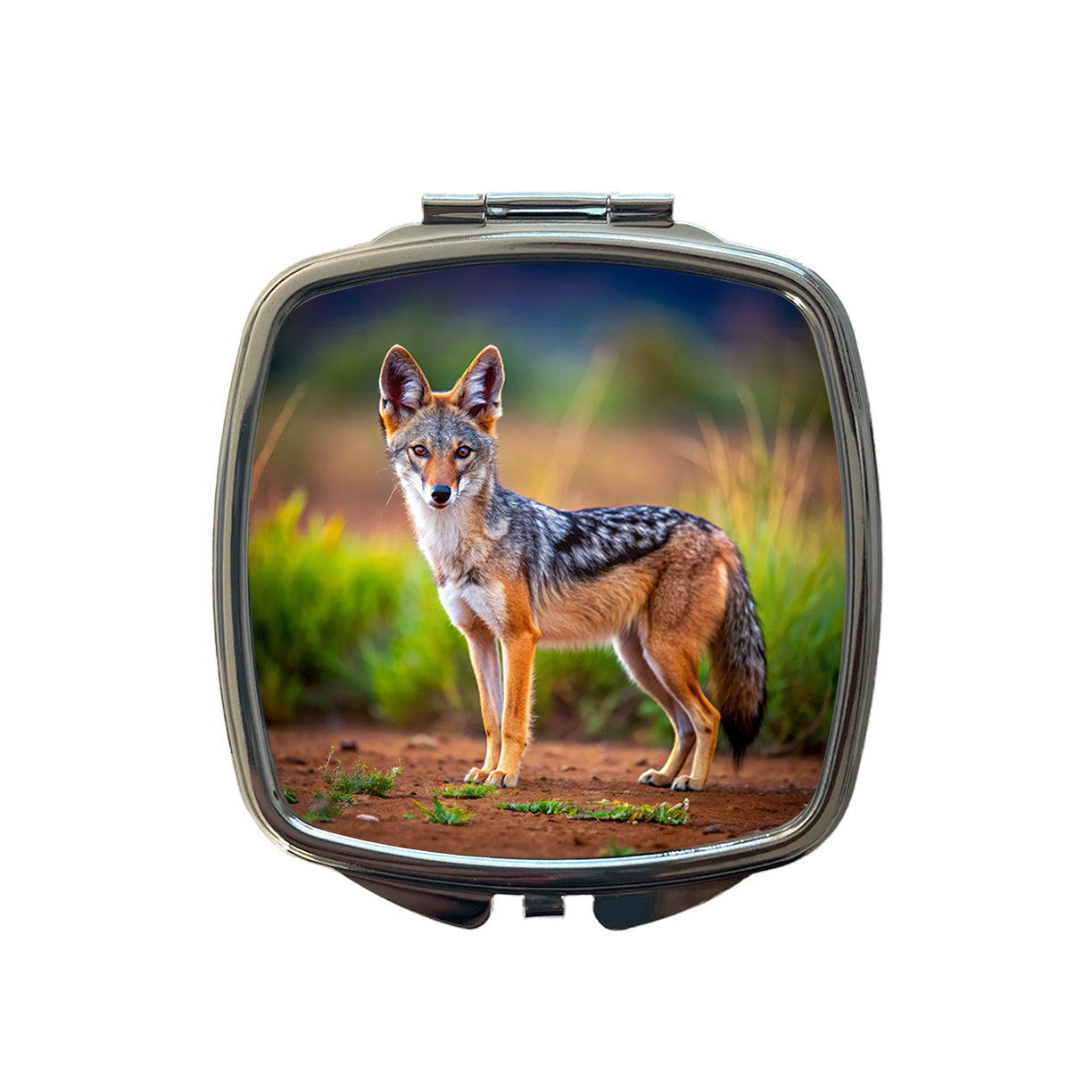 Jackal Small Travel Purse Handbag Pocket Makeup Compact Mirror