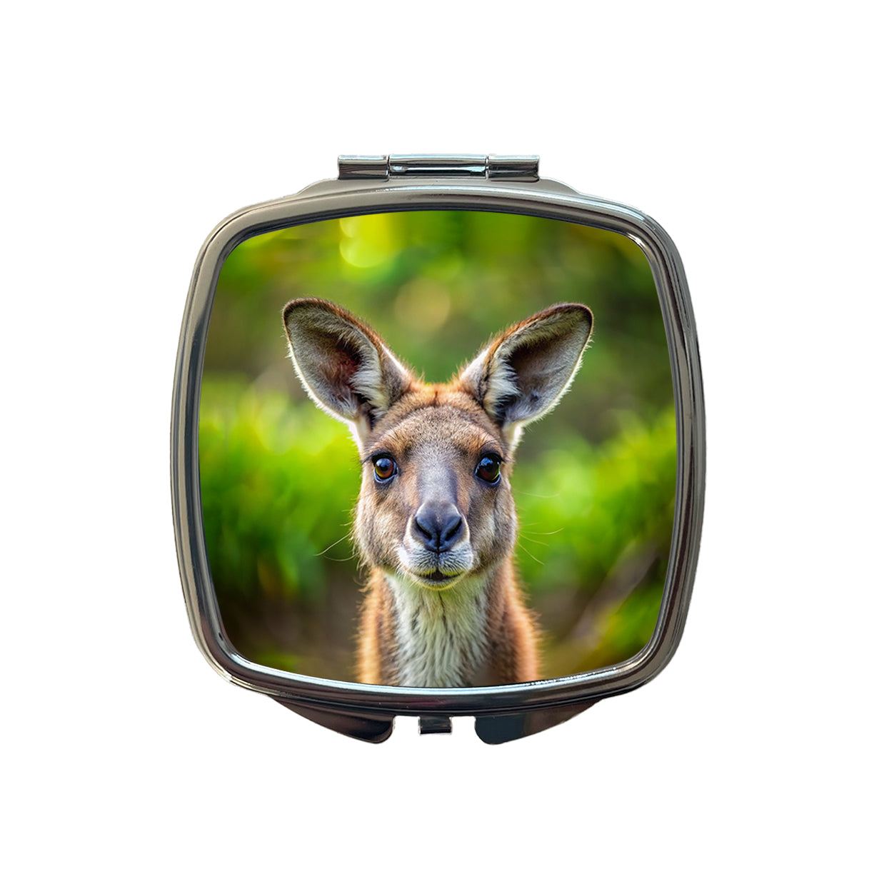 Kangaroo Face Small Travel Purse Handbag Pocket Makeup Compact Mirror
