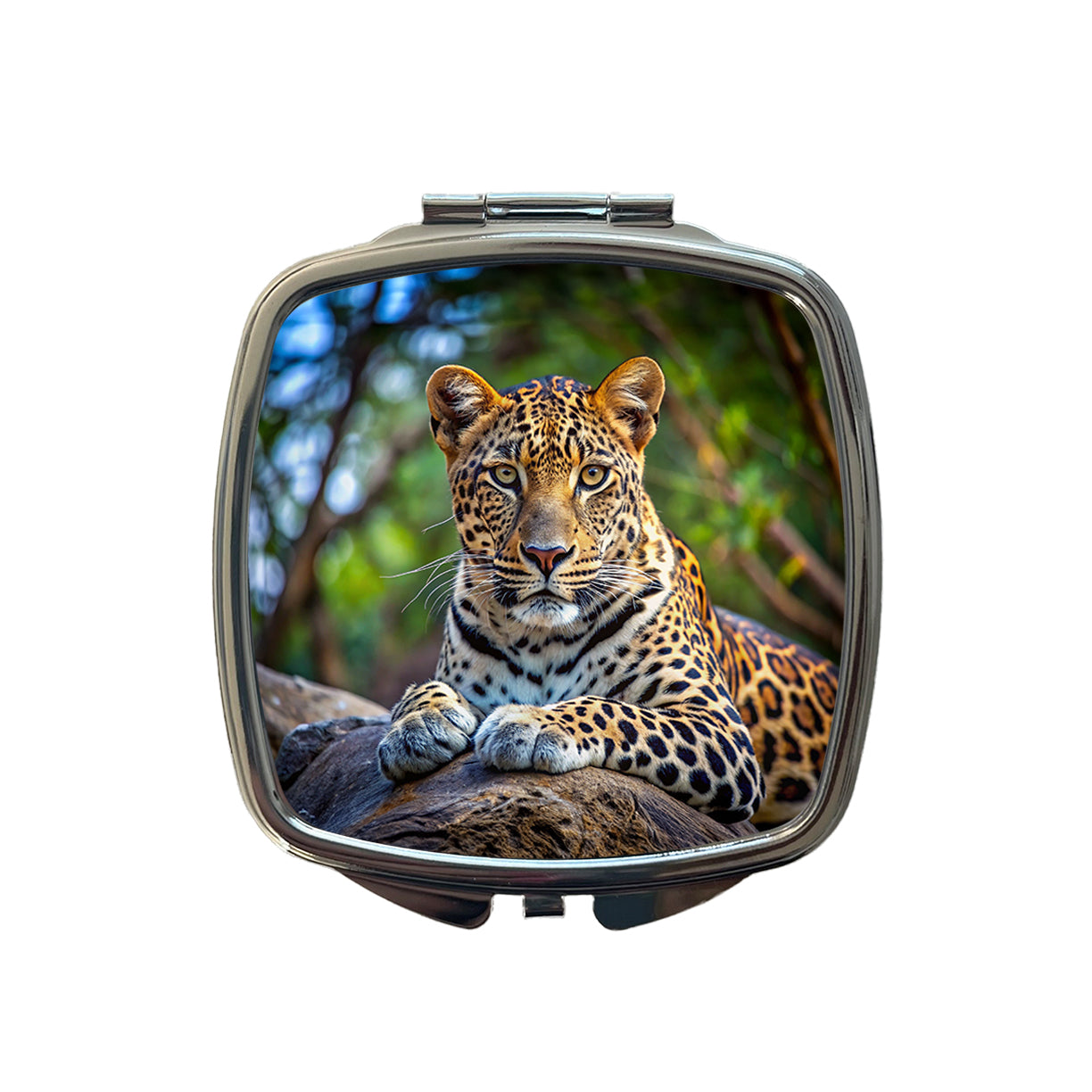 Leopard Small Travel Purse Handbag Pocket Makeup Compact Mirror