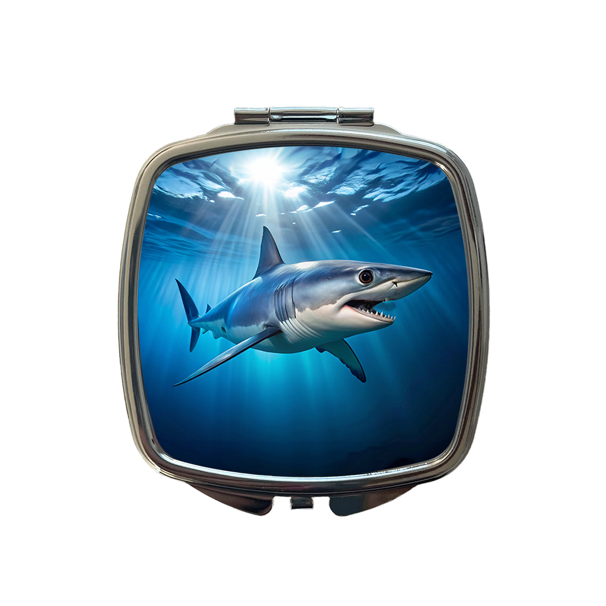 Mako Shark Small Travel Purse Handbag Pocket Makeup Compact Mirror