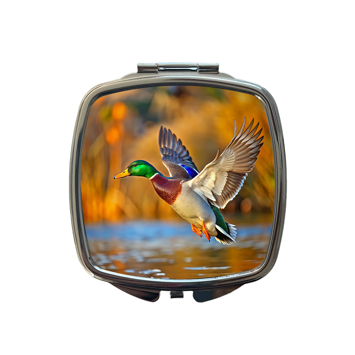 Mallard Duck Flying Small Travel Purse Handbag Pocket Makeup Compact Mirror