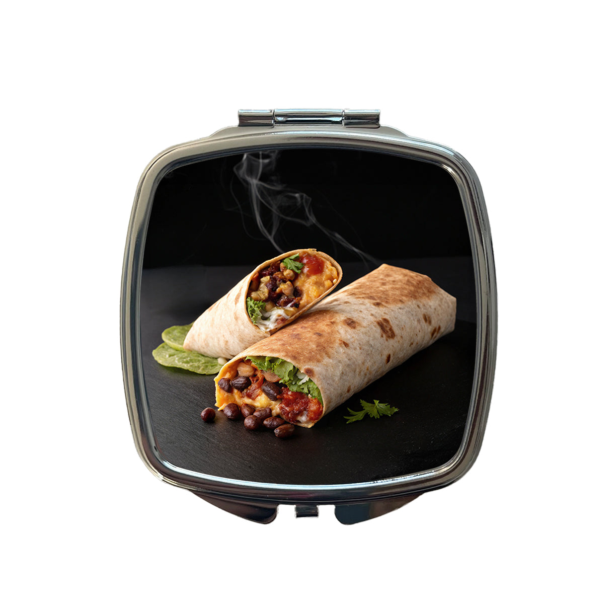 Mexican Burrito Small Travel Purse Handbag Pocket Makeup Compact Mirror