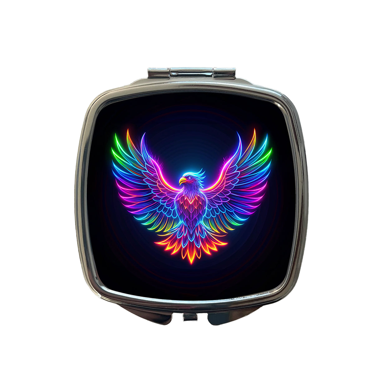 Neon Eagle Firebird Bird Small Travel Purse Handbag Pocket Makeup Compact Mirror