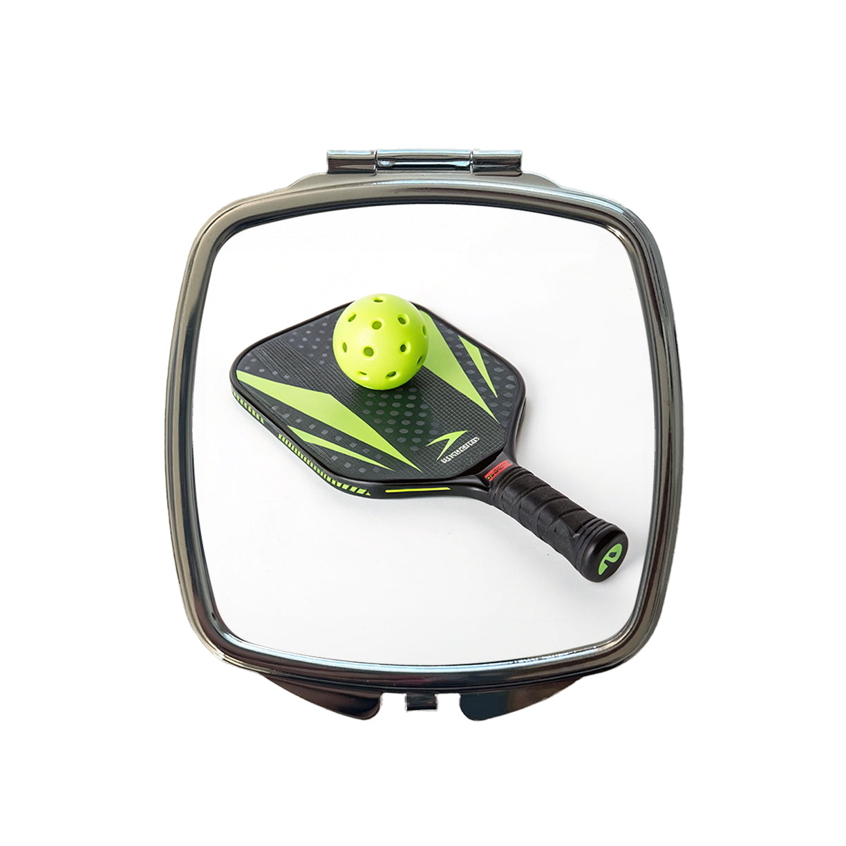 Pickleball Paddle and Ball Small Travel Purse Handbag Pocket Makeup Compact Mirror