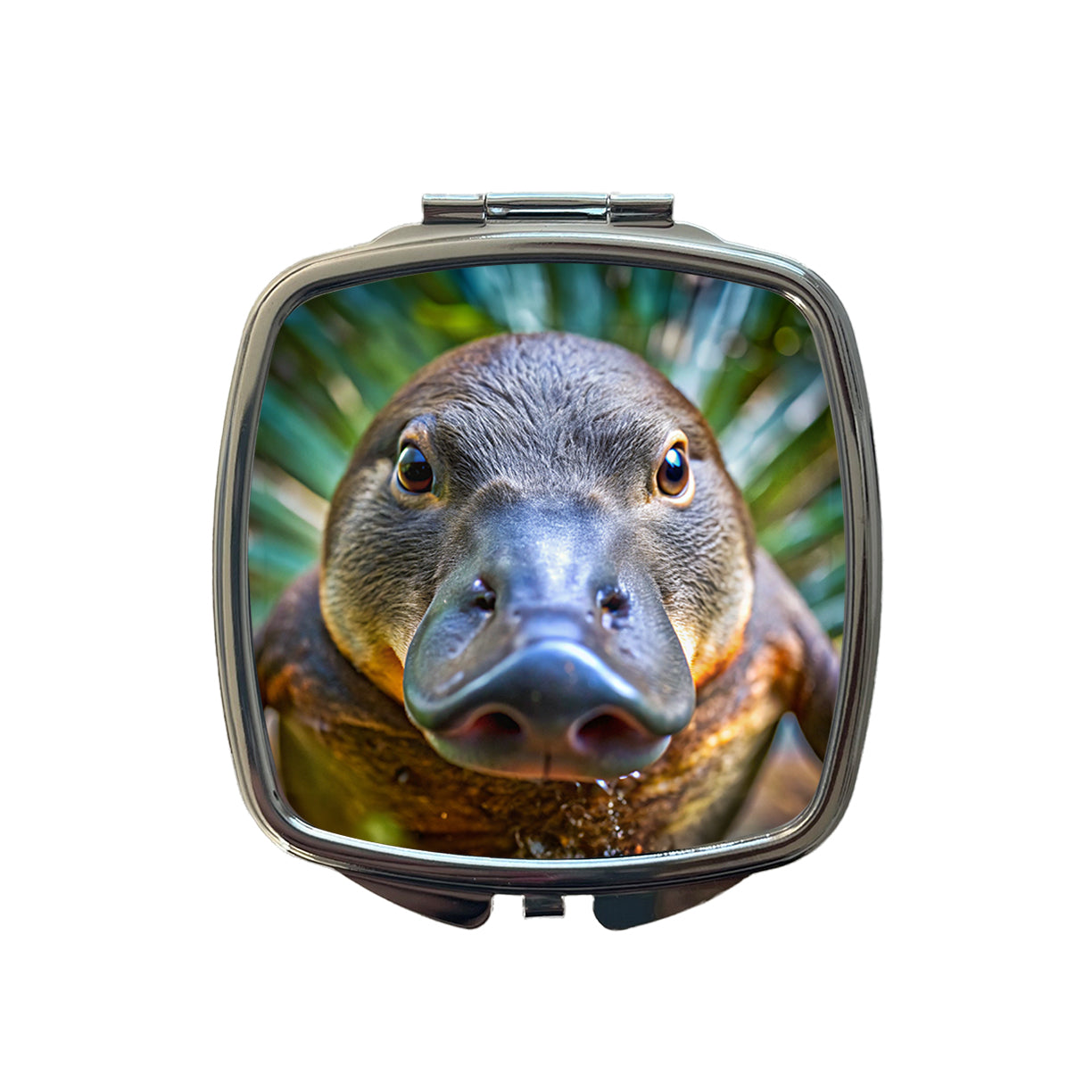 Platypus Face Small Travel Purse Handbag Pocket Makeup Compact Mirror