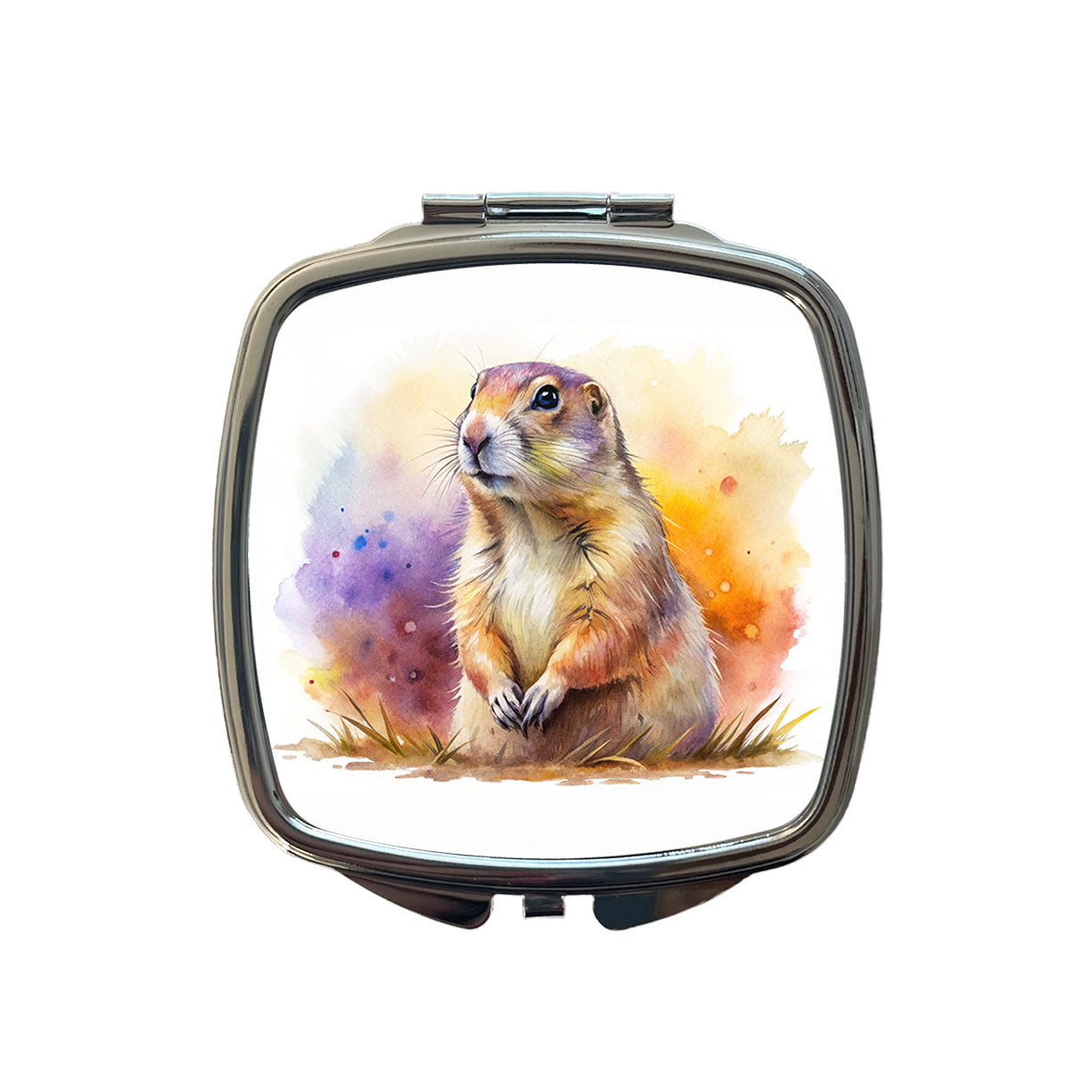 Prairie Dog Watercolor Small Travel Purse Handbag Pocket Makeup Compact Mirror