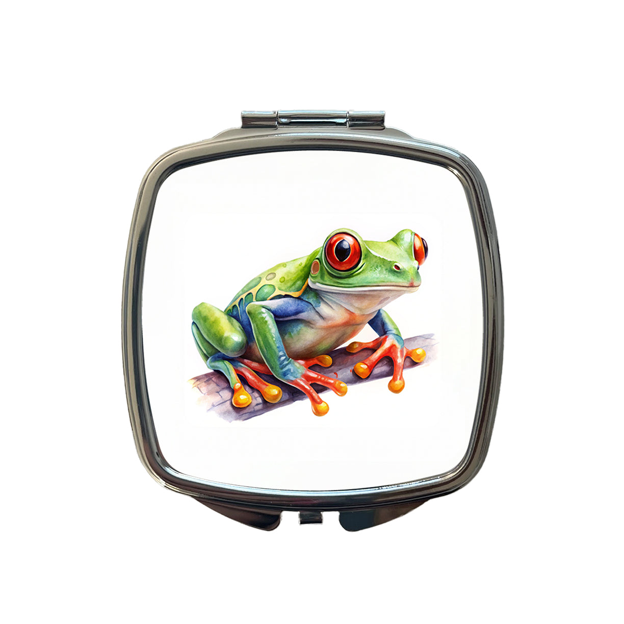 Red Eyed Tree Frog Watercolor Small Travel Purse Handbag Pocket Makeup Compact Mirror