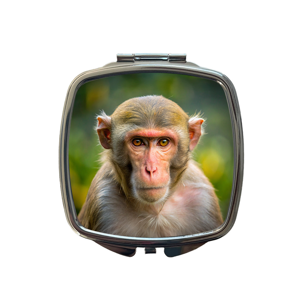 Rhesus Macaque Monkey Small Travel Purse Handbag Pocket Makeup Compact Mirror