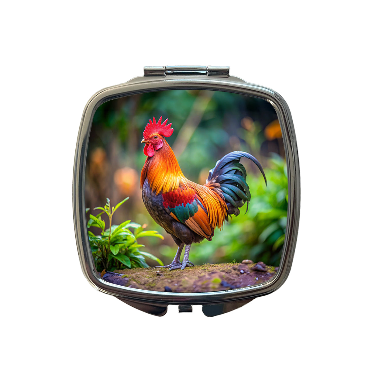 Rooster Small Travel Purse Handbag Pocket Makeup Compact Mirror