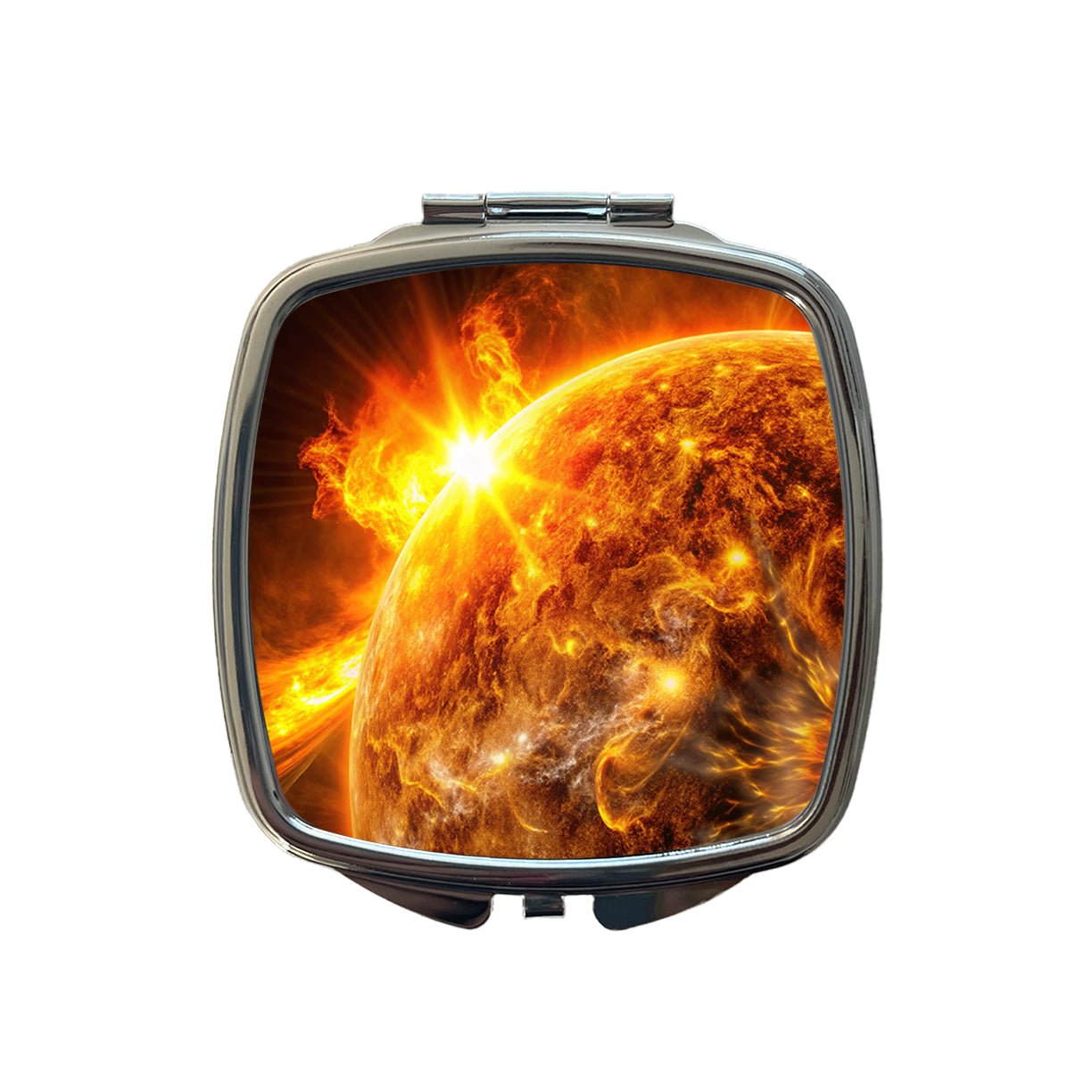 Solar Flare on the Sun Sci-fi Small Travel Purse Handbag Pocket Makeup Compact Mirror