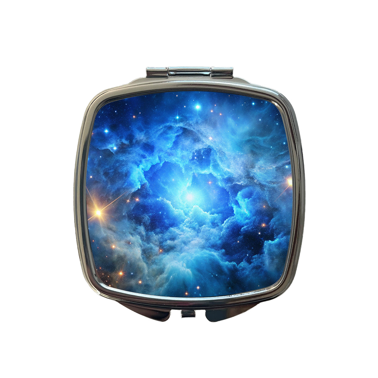 Space Galaxy Nebula Blue Small Travel Purse Handbag Pocket Makeup Compact Mirror