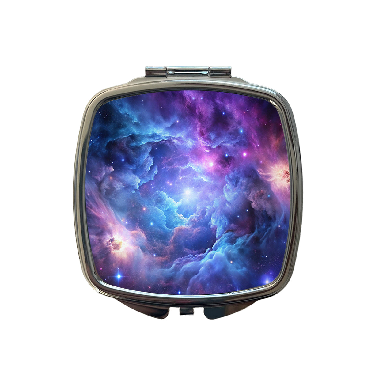 Space Galaxy Nebula Purple Blue Small Travel Purse Handbag Pocket Makeup Compact Mirror