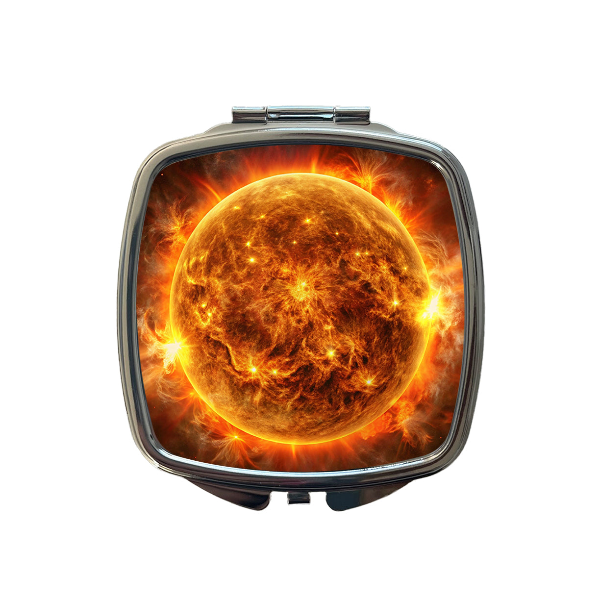 Sun During Solar Flare Storm Sci-fi Small Travel Purse Handbag Pocket Makeup Compact Mirror