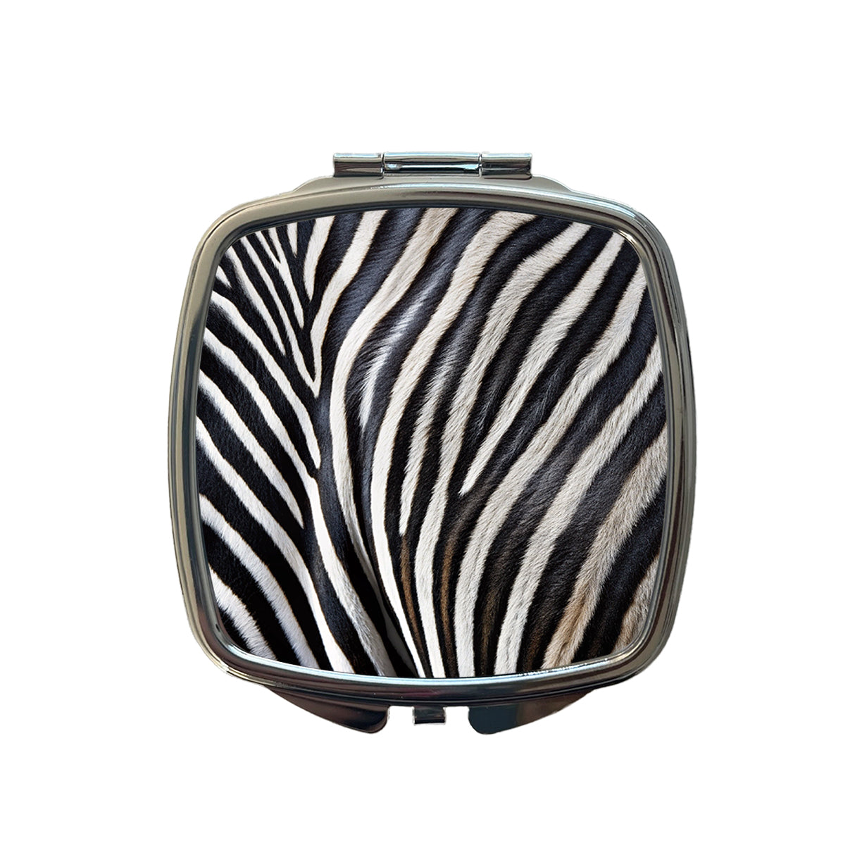 Zebra Black and White Stripes Pattern Small Travel Purse Handbag Pocket Makeup Compact Mirror