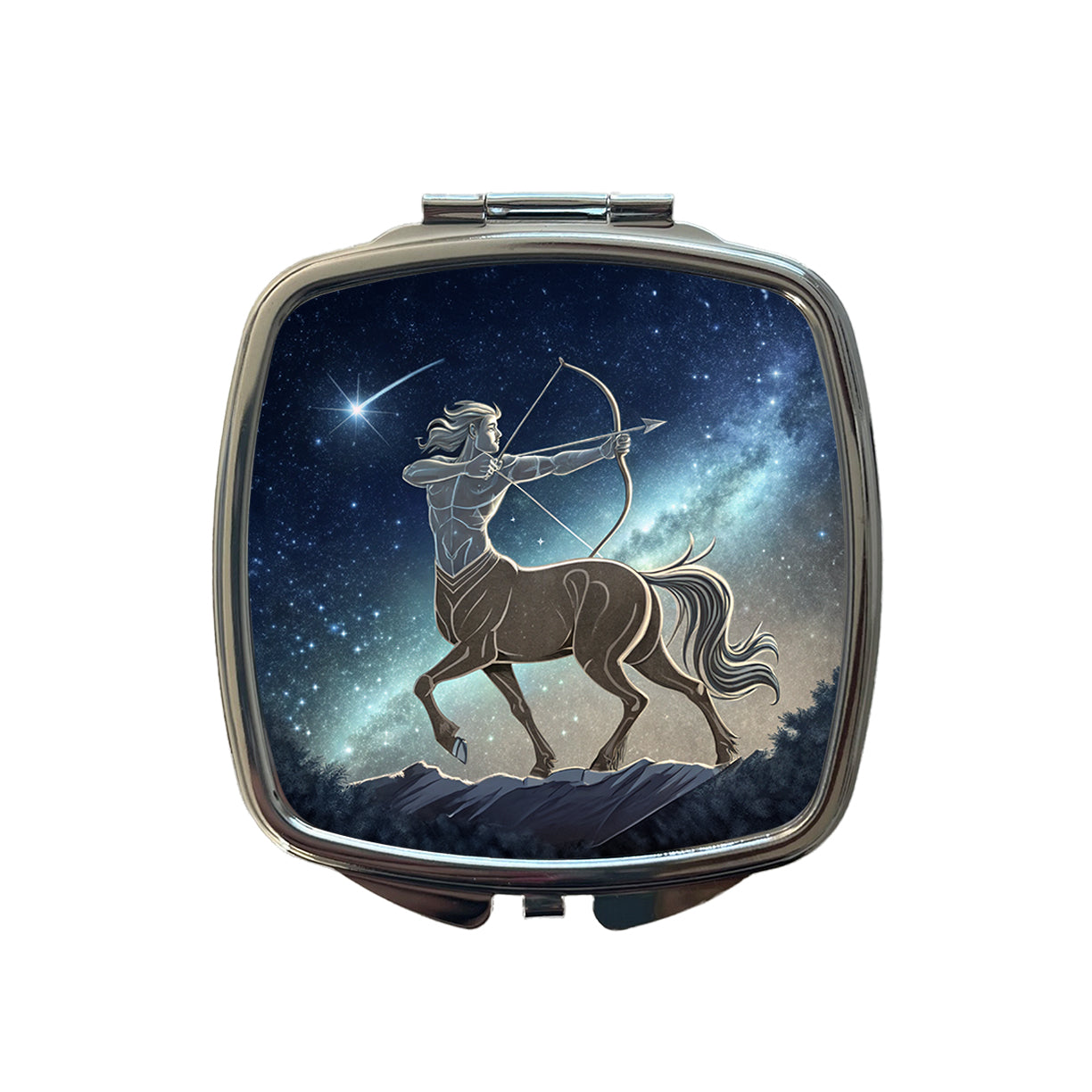 Zodiac Horoscope Symbol Sagittarius Centaur Small Travel Purse Handbag Pocket Makeup Compact Mirror