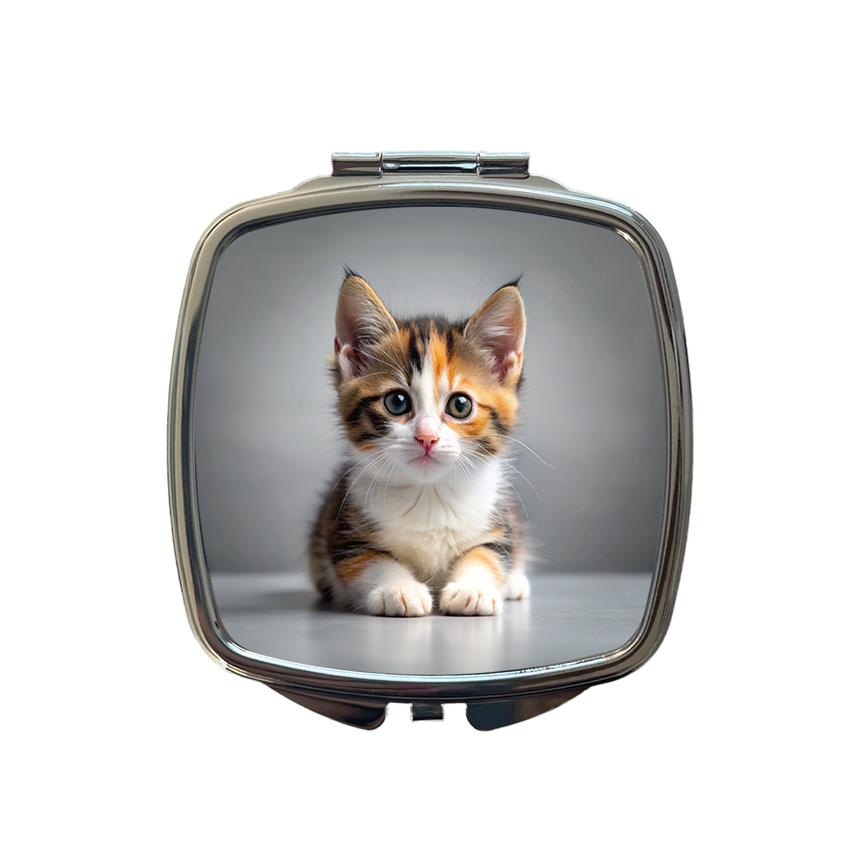 Calico Cat Kitten Photo Small Travel Purse Handbag Pocket Makeup Compact Mirror
