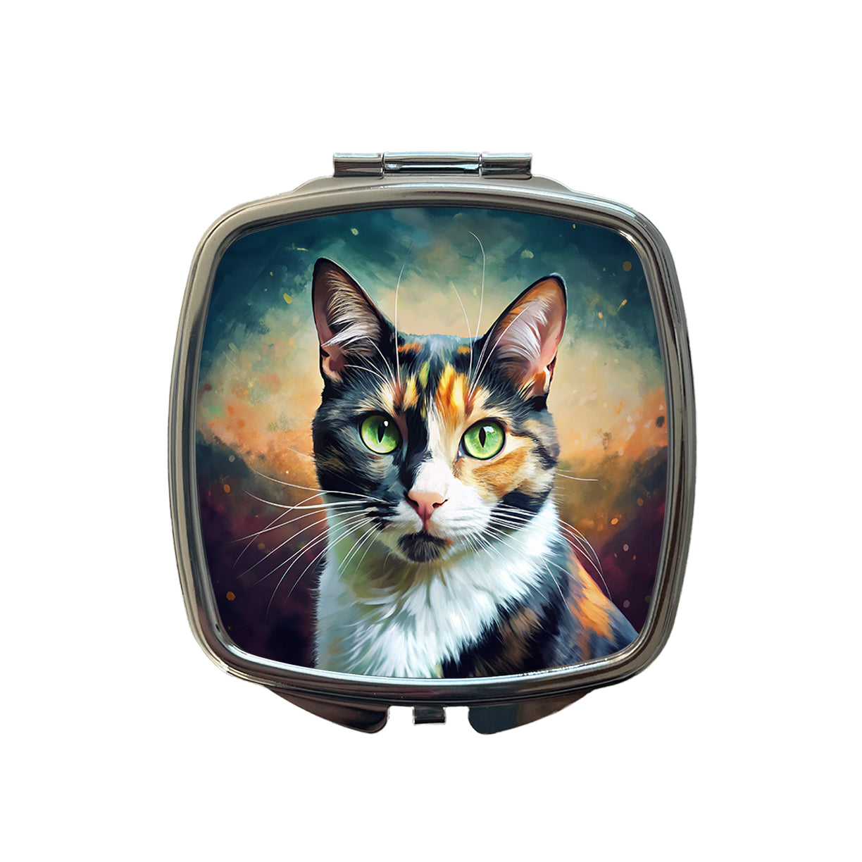 Calico Cat Pop Art Small Travel Purse Handbag Pocket Makeup Compact Mirror