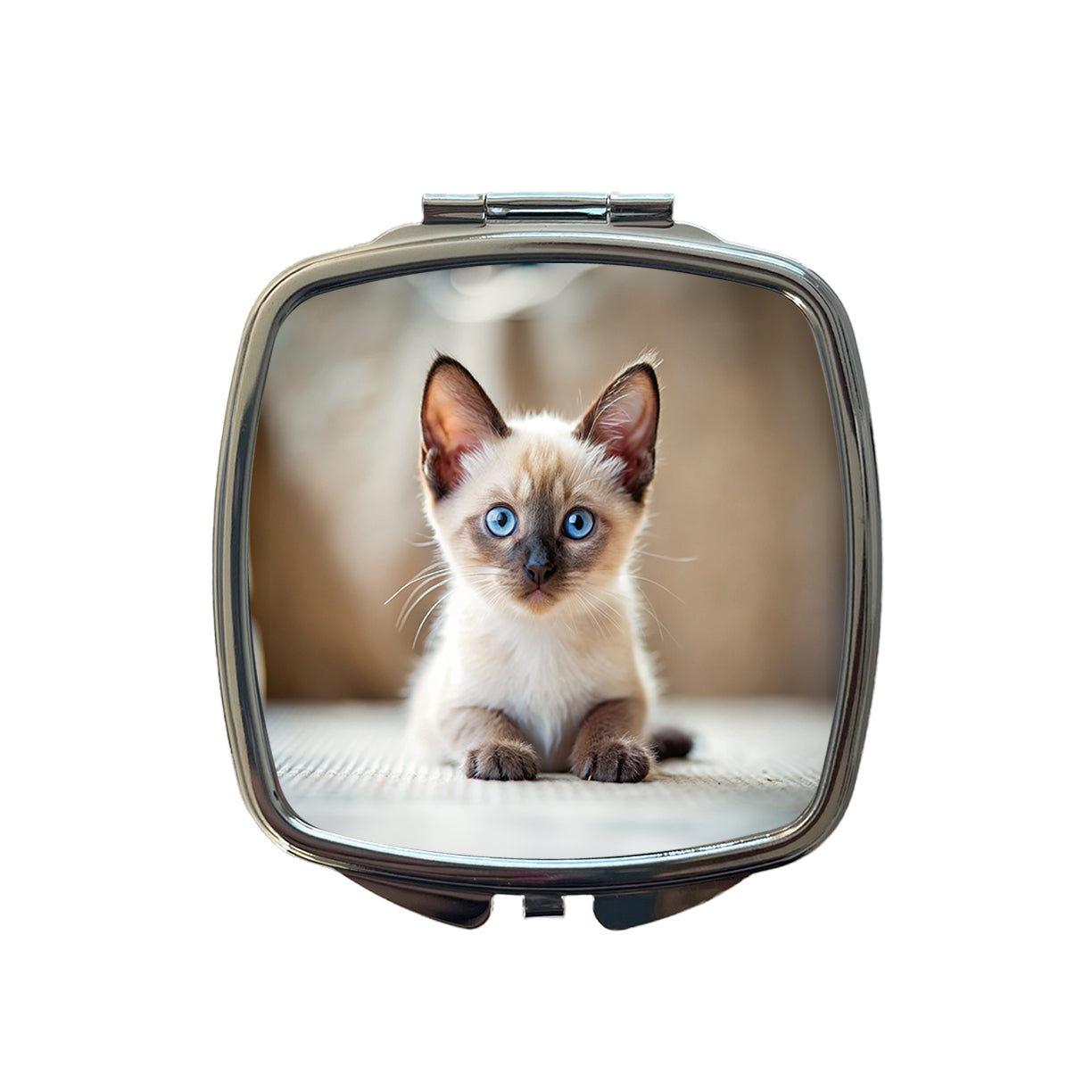 Siamese Cat Kitten Photo Small Travel Purse Handbag Pocket Makeup Compact Mirror