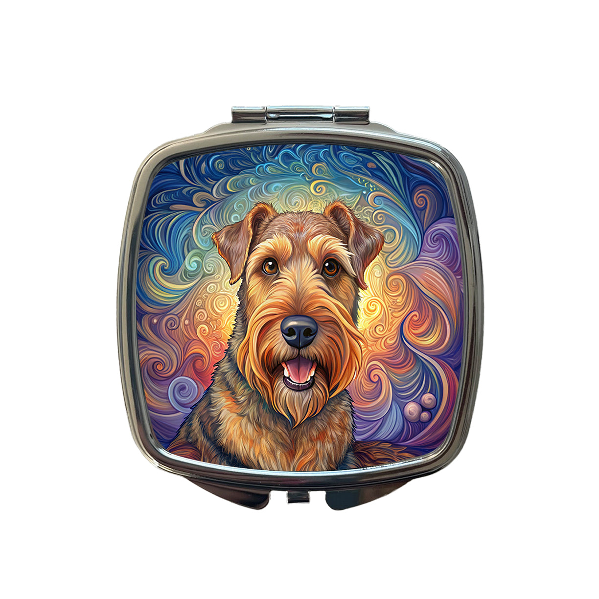 Airedale Terrier Dog Art Nouveau Small Travel Purse Handbag Pocket Makeup Compact Mirror