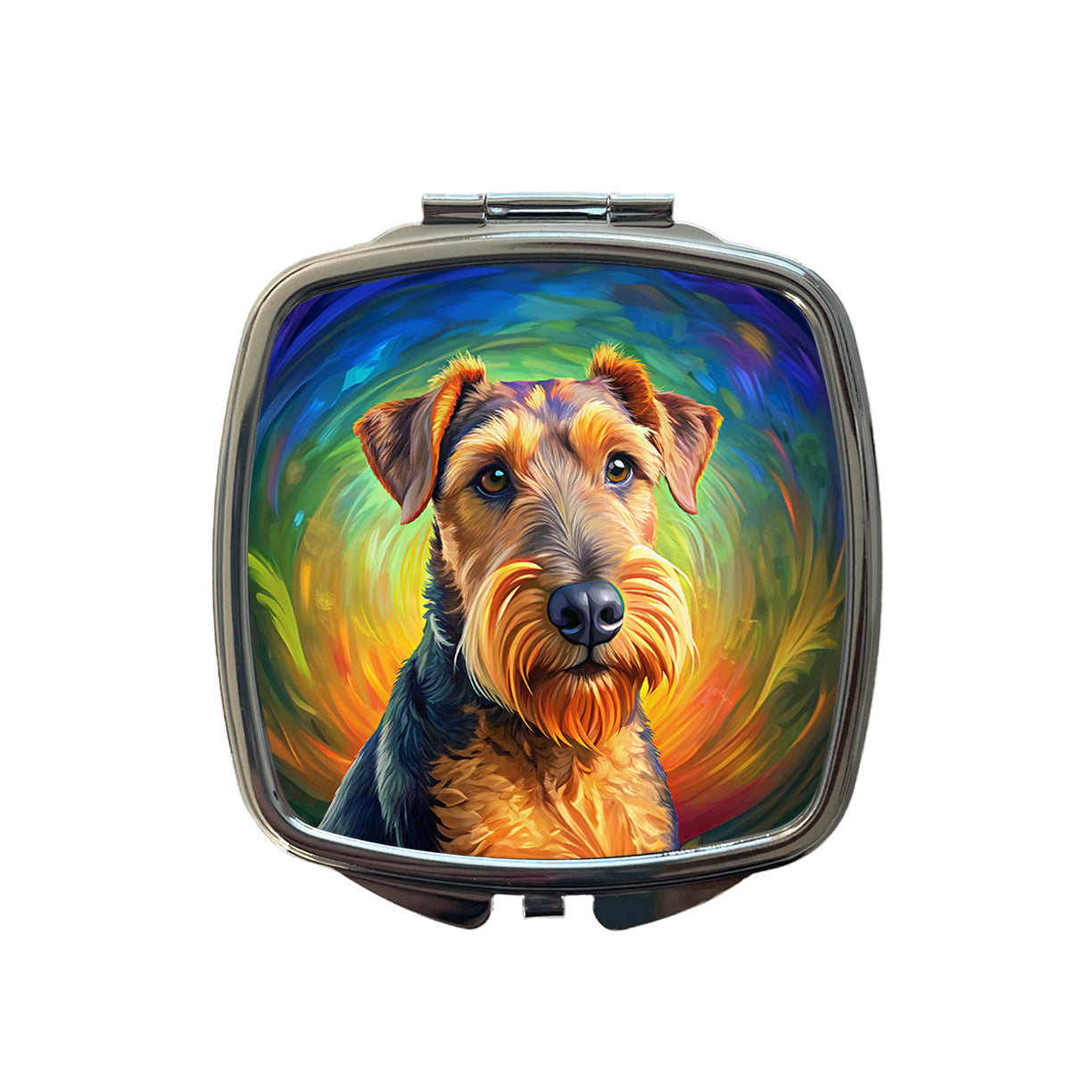 Airedale Terrier Dog Pop Art Small Travel Purse Handbag Pocket Makeup Compact Mirror