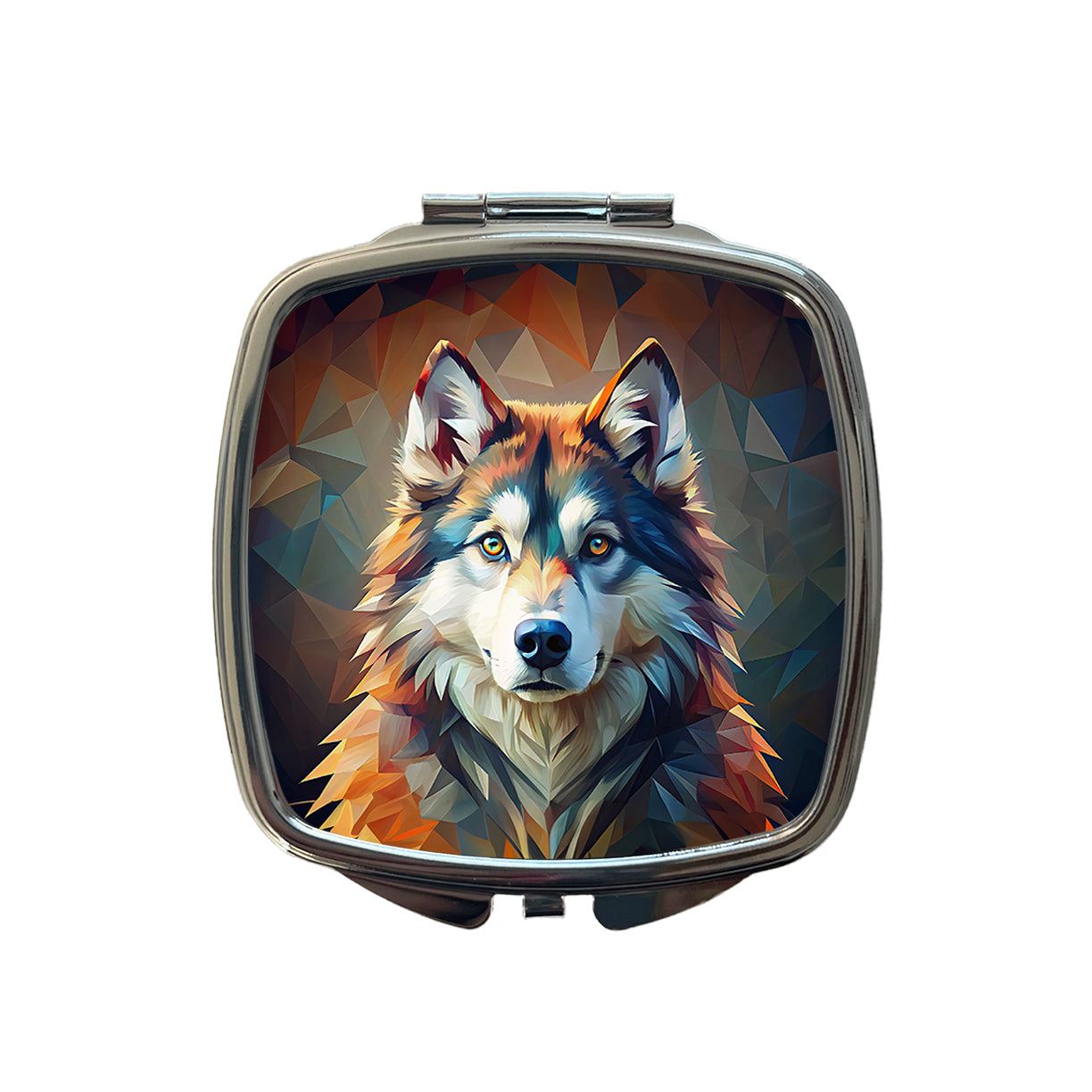 Alaskan Malamute Dog Abstract Stylized Art Small Travel Purse Handbag Pocket Makeup Compact Mirror