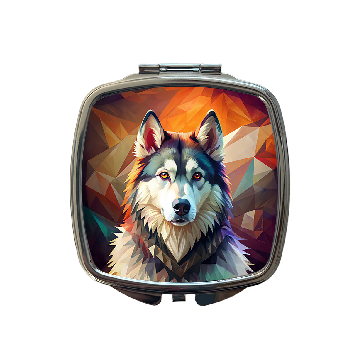 Alaskan Malamute Dog Contemporary Art Small Travel Purse Handbag Pocket Makeup Compact Mirror
