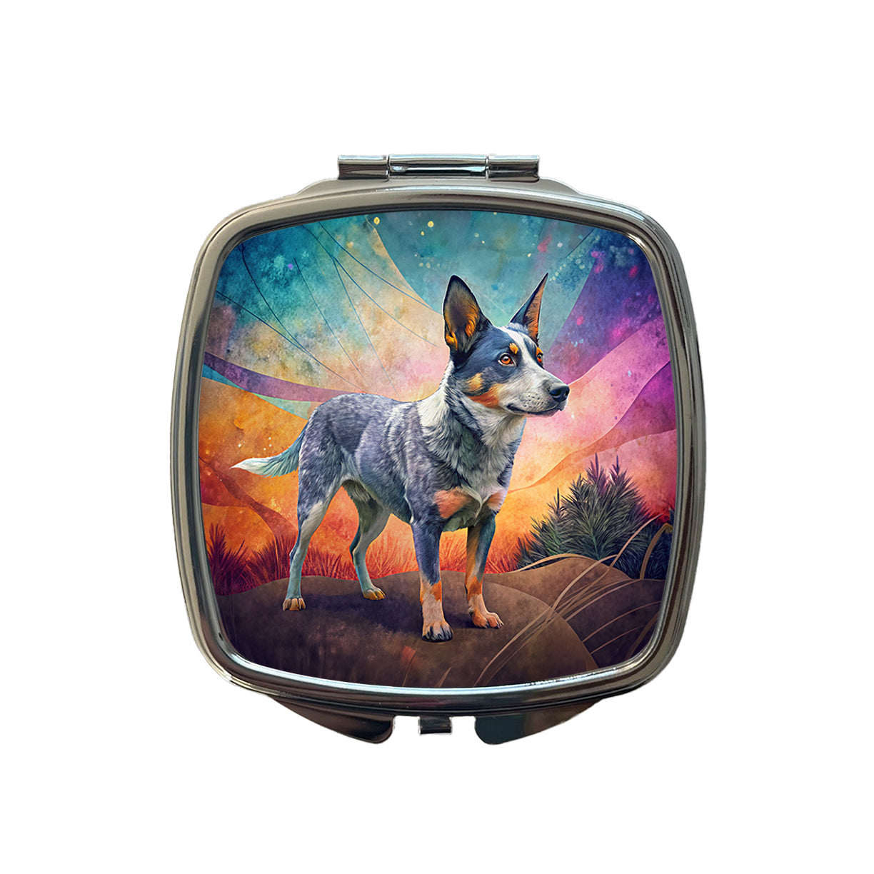 Australian Cattle Dog Contemporary Art Small Travel Purse Handbag Pocket Makeup Compact Mirror